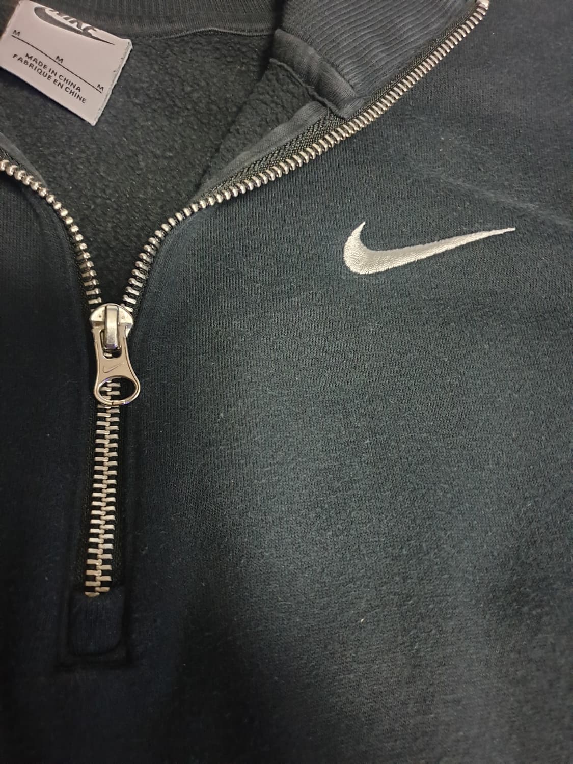 나이키 NSW 피닉스 플리스 하프집업 크롭 기모 맨투맨 블랙 (M) 상품이미지2