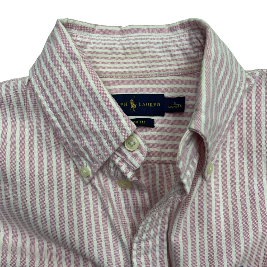 폴로 랄프로렌 옥스포드 딸기우유 스트라이프 셔츠 S 상품이미지5