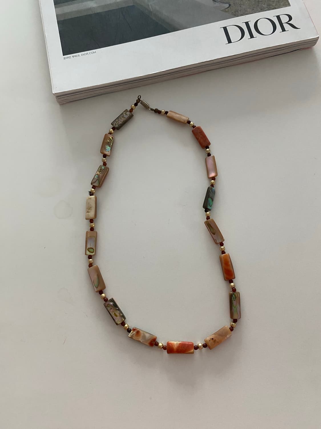 일본 빈티지 자개 목걸이 레트로 페어리 키치 에스닉 오리엔탈 상품이미지1