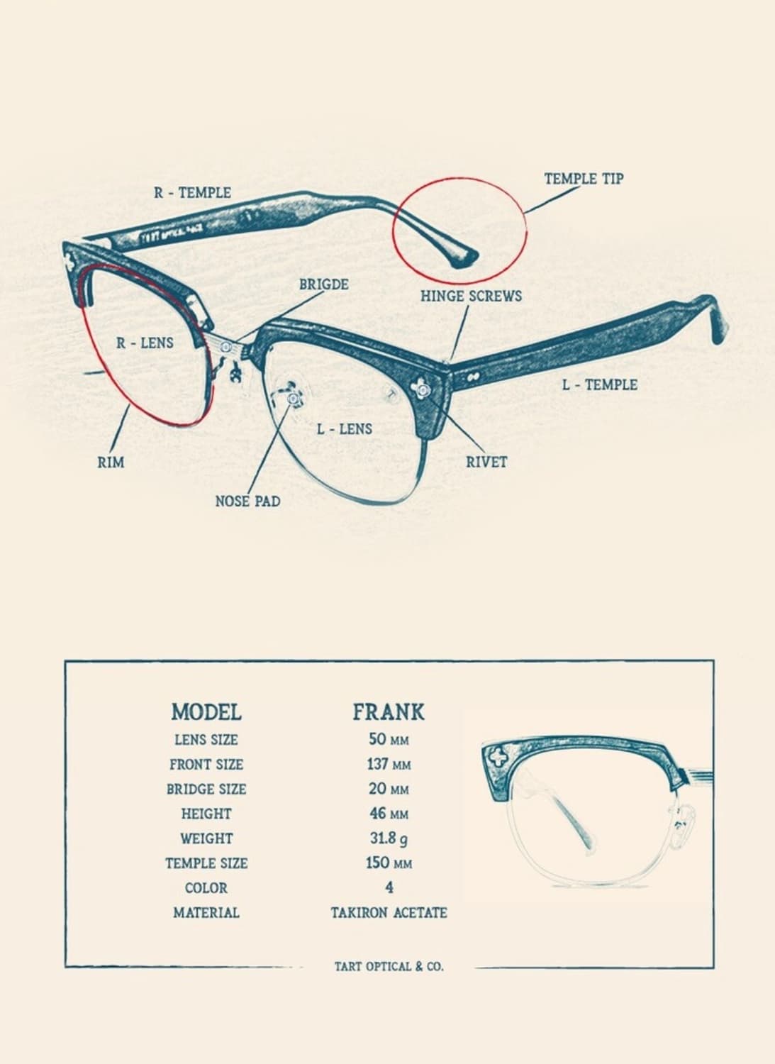 타르트옵티컬 TART OPTICAL FRANK A4 블랙 하금테 상품이미지10