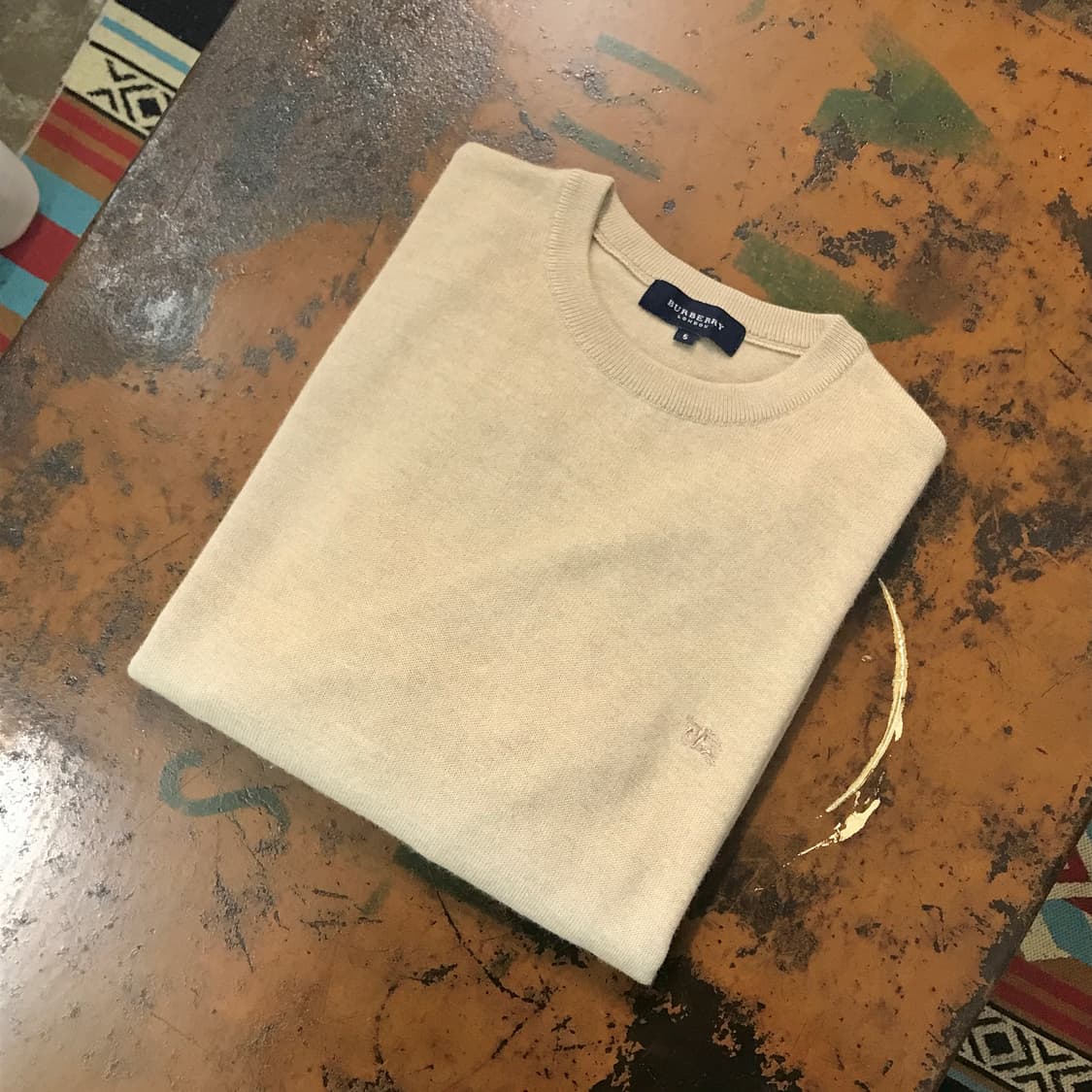 버버리 베이지 울 니트 남성 105 사이즈  상품이미지1