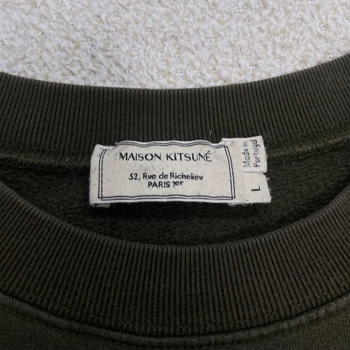 메종키츠네 MK 로고 크루넥 맨투맨 카키 상품이미지3