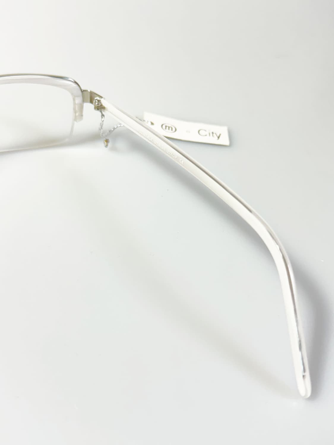 M CITY 클리어 반무테 스퀘어 프레임 빈티지 안경 상품이미지6