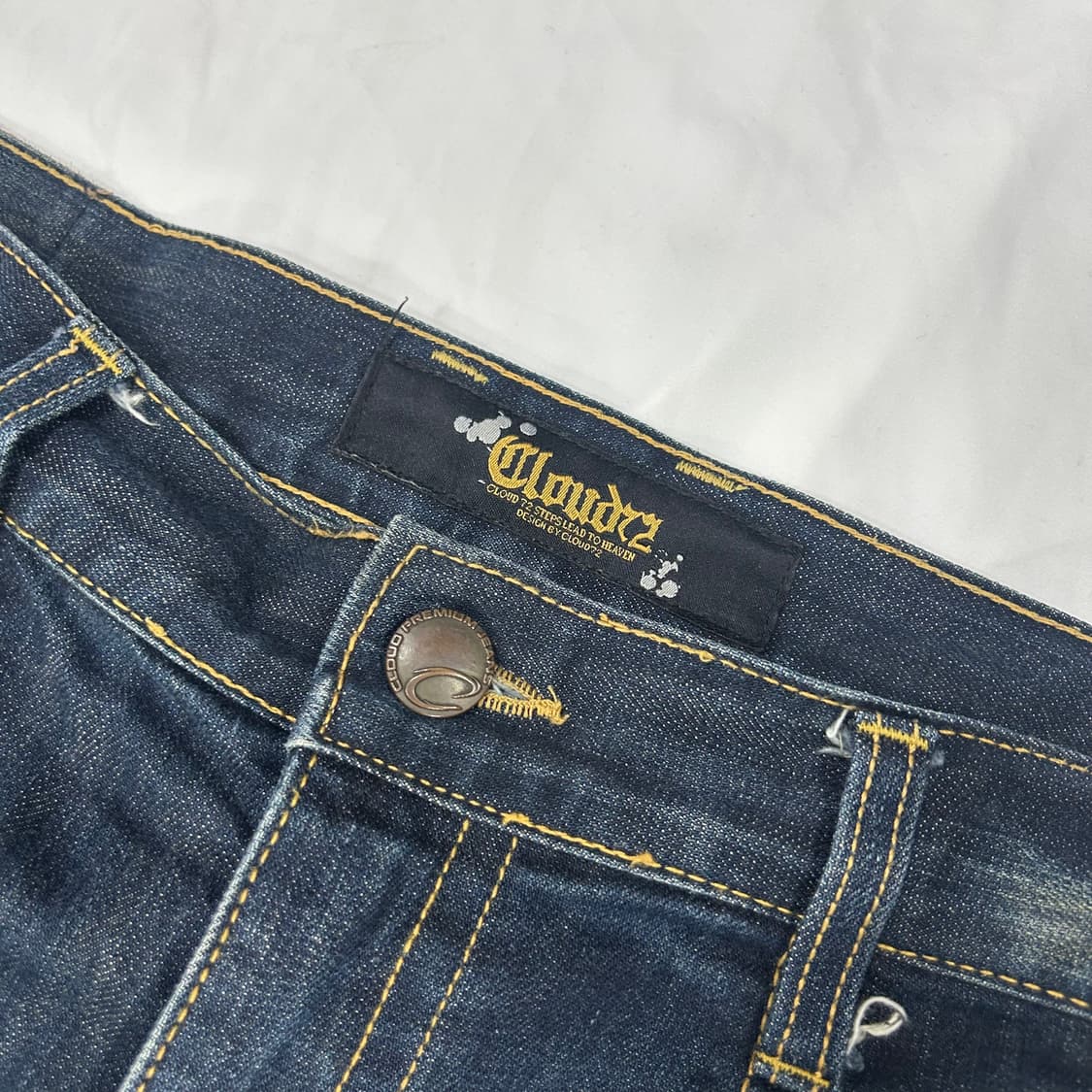 [CLOUD72] 클라우드 자수 디테일 워싱 데님팬츠 상품이미지6