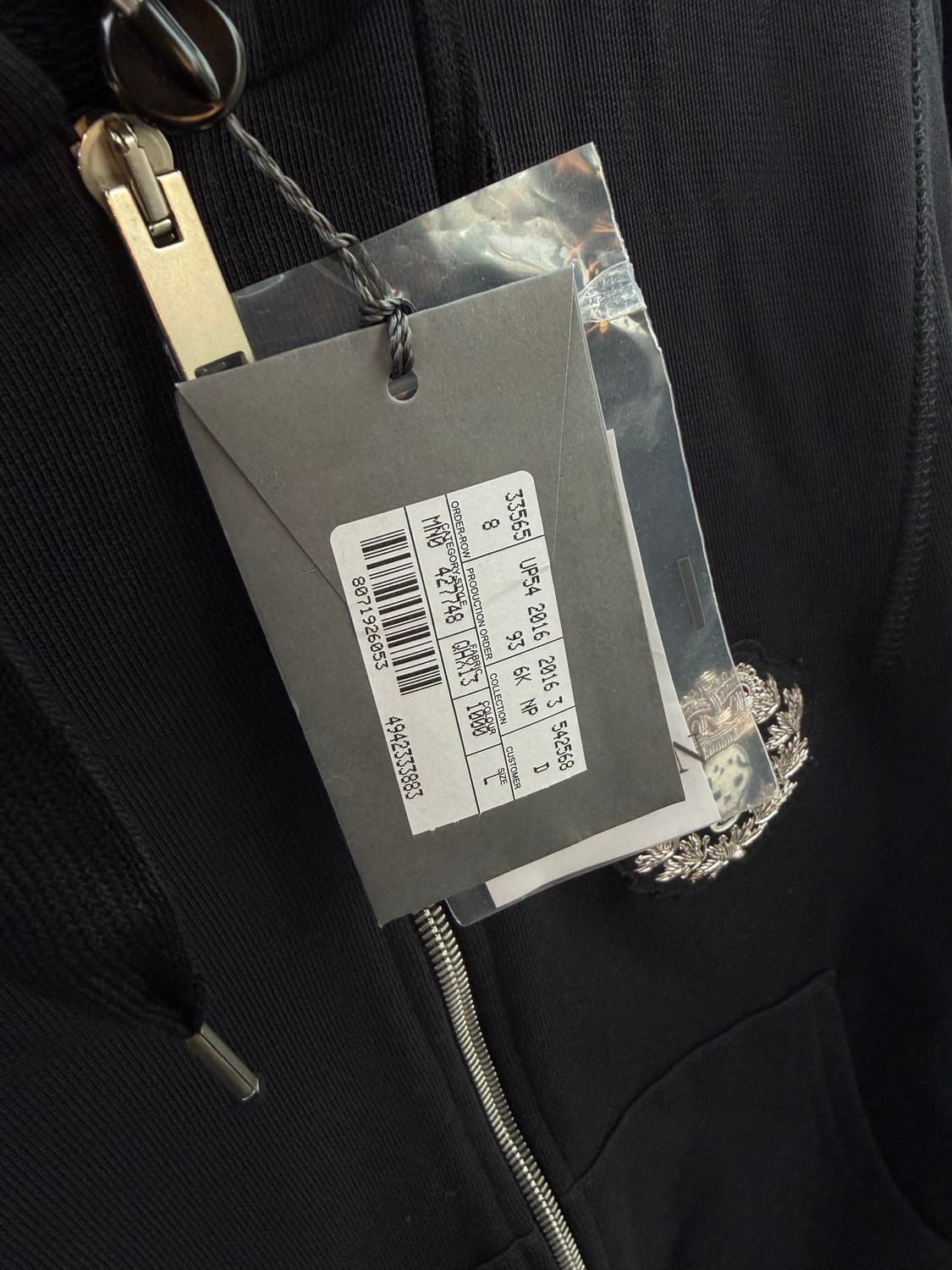 L/ 알렉산더맥퀸 스컬 블랙 솔리드 후드집업(새상품) 상품이미지7