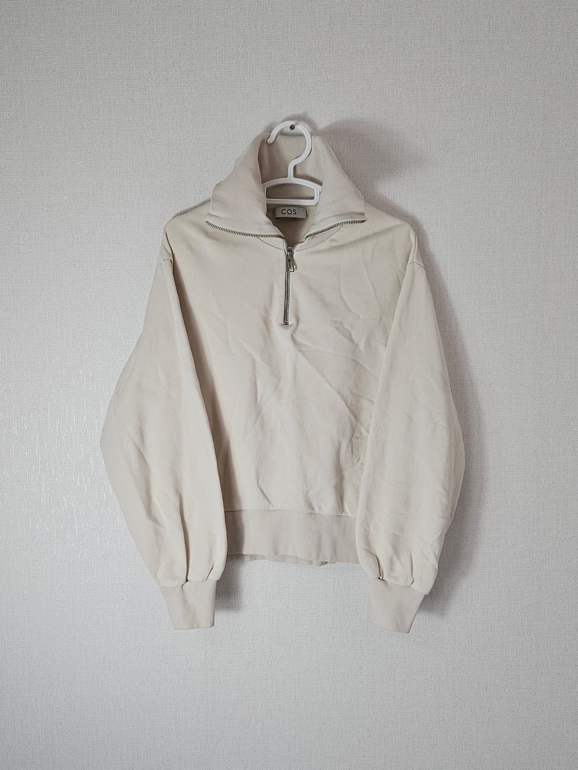 코스 COS 하이넥 하프집업 반집업 티셔츠 XS 오버핏 상품이미지1