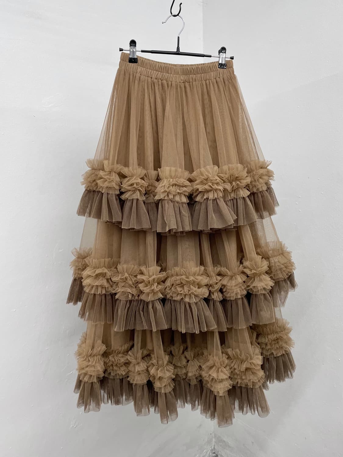 브라운 튜튜 롱 스커트 상품이미지1