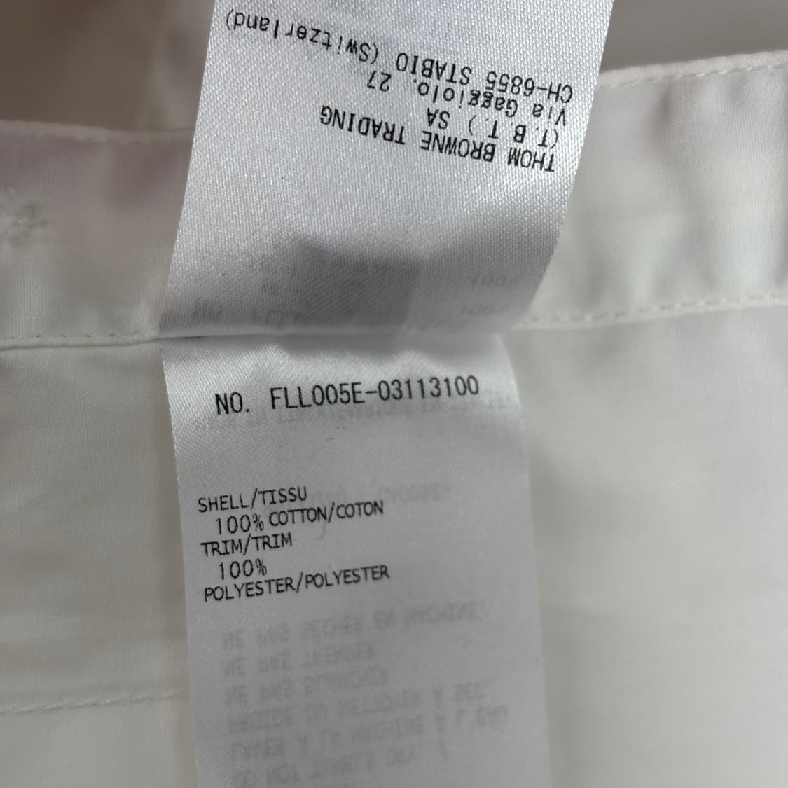 (정품)W 톰브라운 삼선 로고 패치 코튼 셔츠 38 상품이미지10