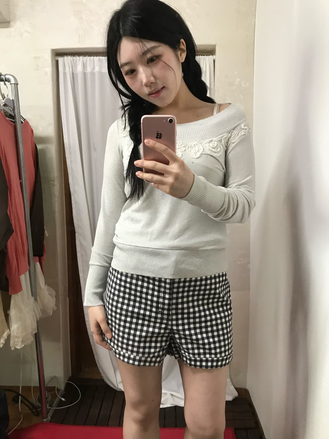 JPN check short pants 상품이미지1