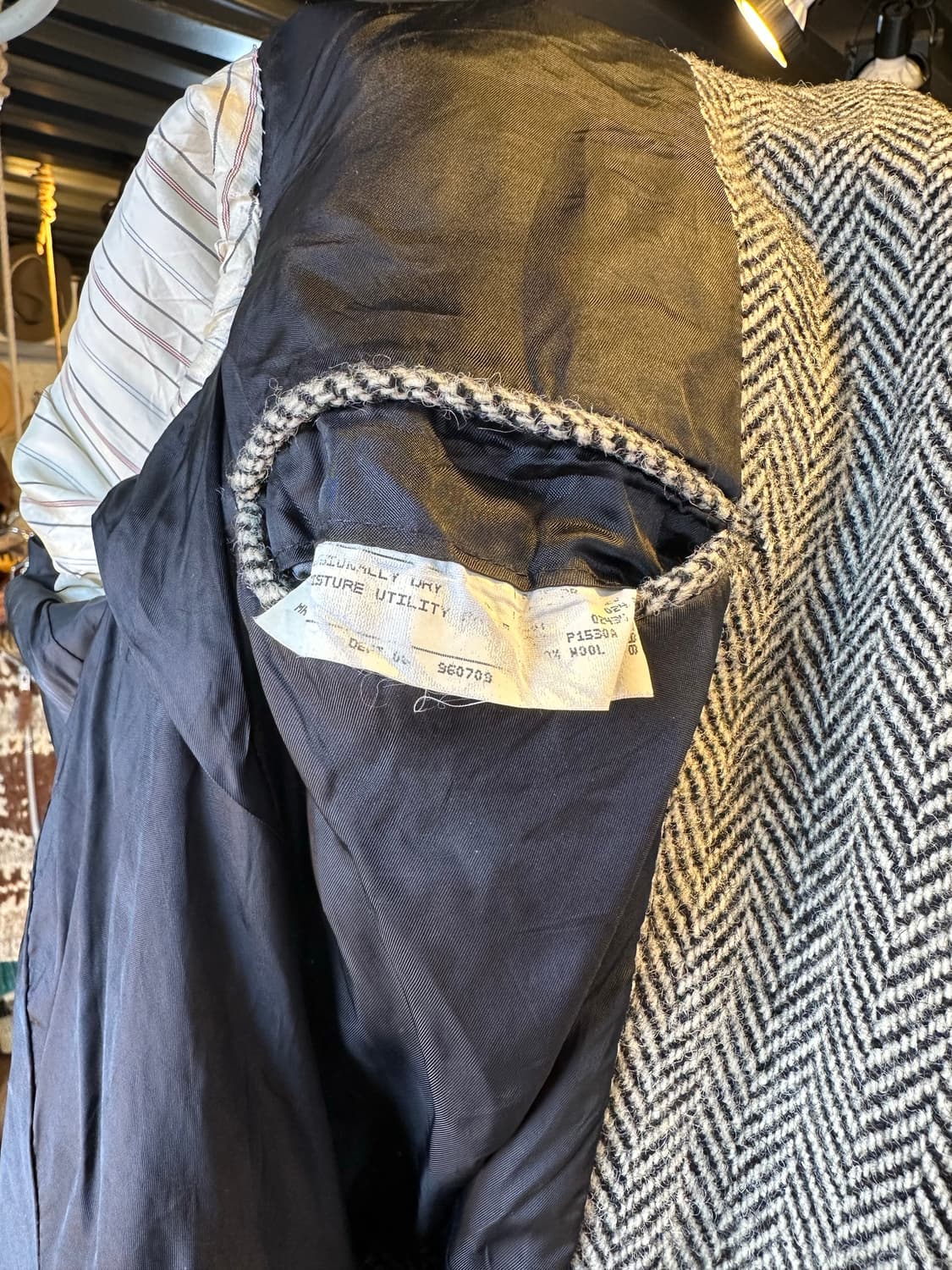 90s 폴로 랄프로렌 해리스 트위드 헤링본 자켓 made in usa 상품이미지10