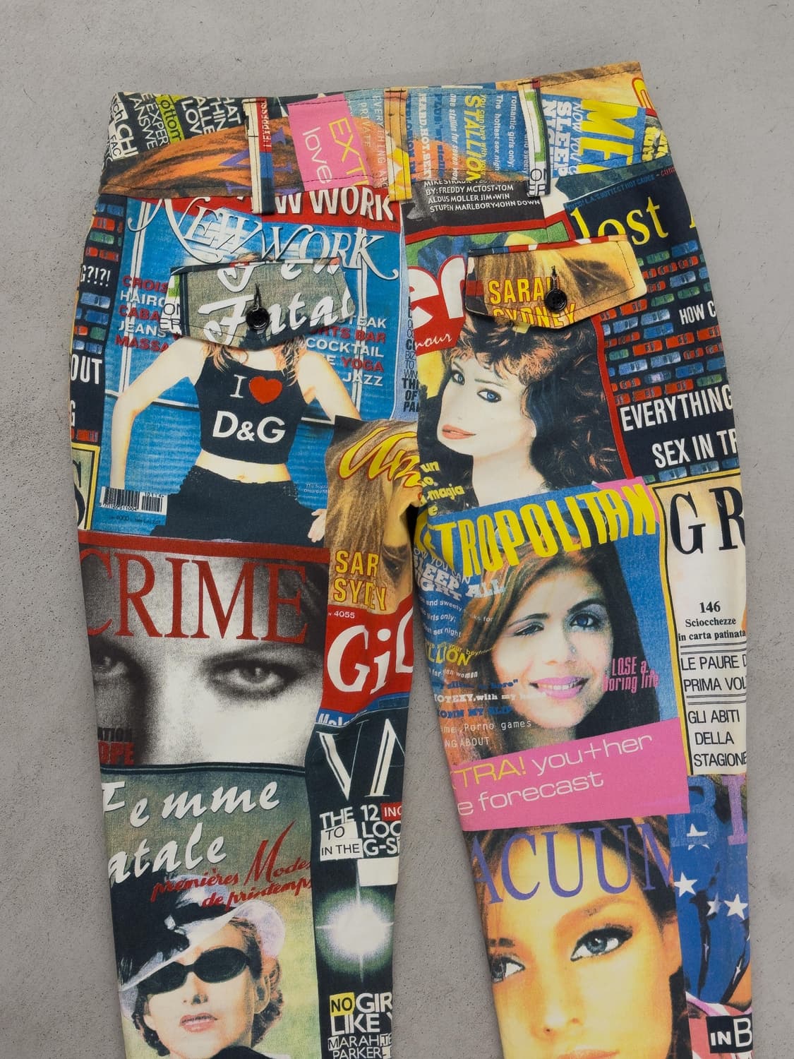 2001 SS 돌체앤가바나 메거진 뉴스프린트 플레어 팬츠 상품이미지5