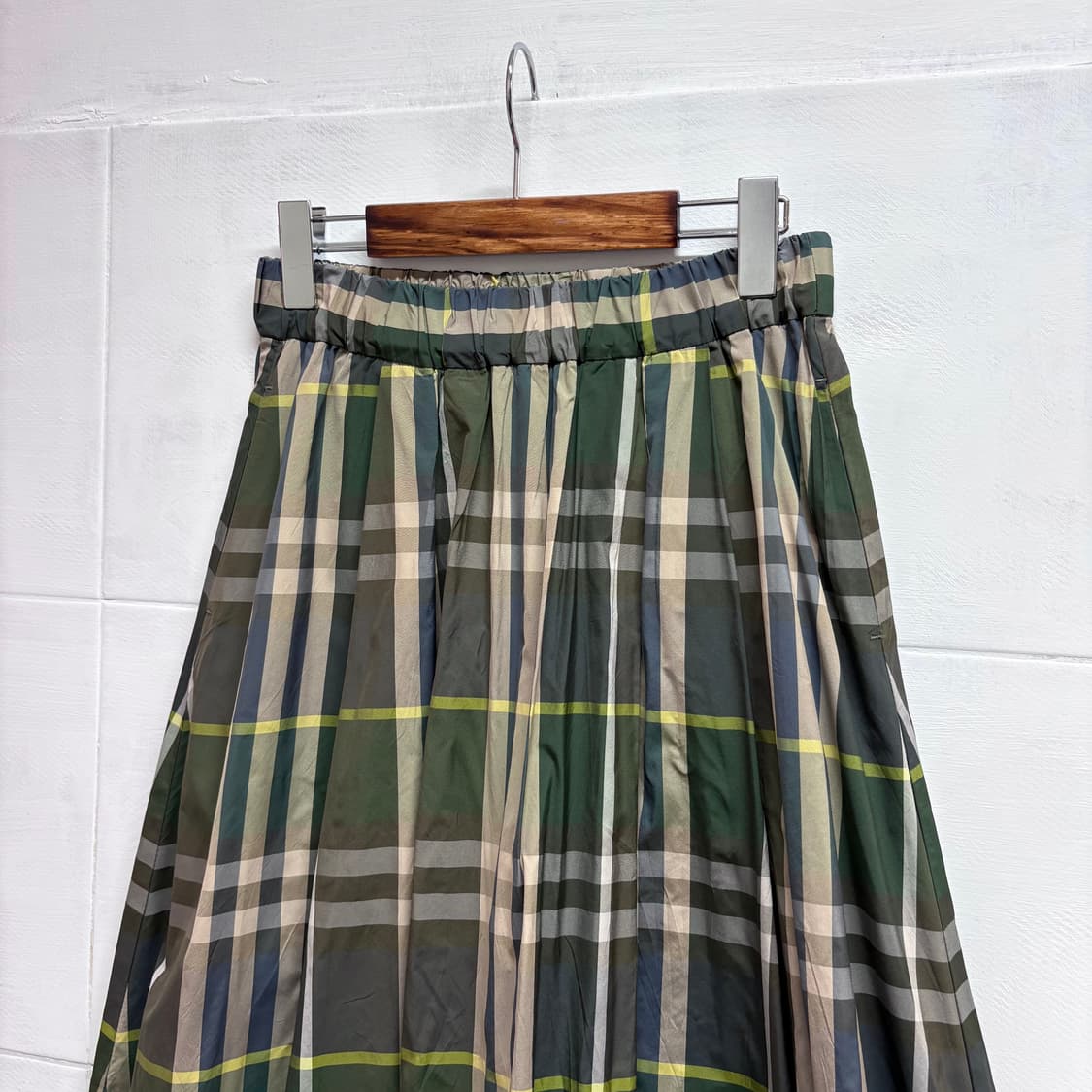 huitieme nid 바스락 체크 플레어 롱 스커트 JPN 상품이미지2