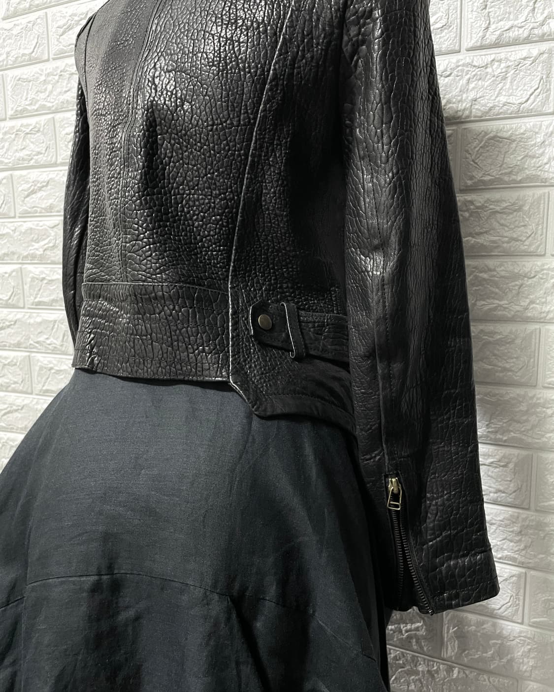 Vintage Cracked Lambskin cut-out Jacket 상품이미지6
