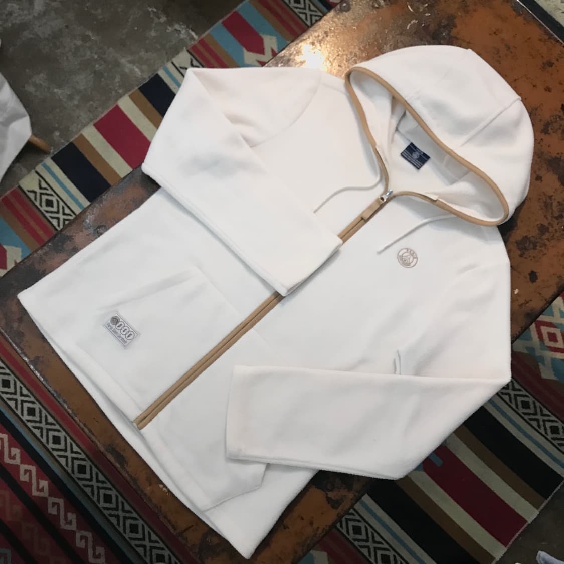 파리생제르망 크림 아이보리 플리스 후드 집업 남성 102 여성 루즈핏 상품이미지2