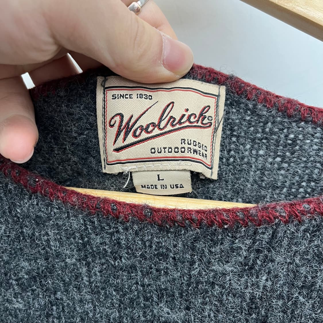 울리치 회색 울 니트 스웨터 L 상품이미지3