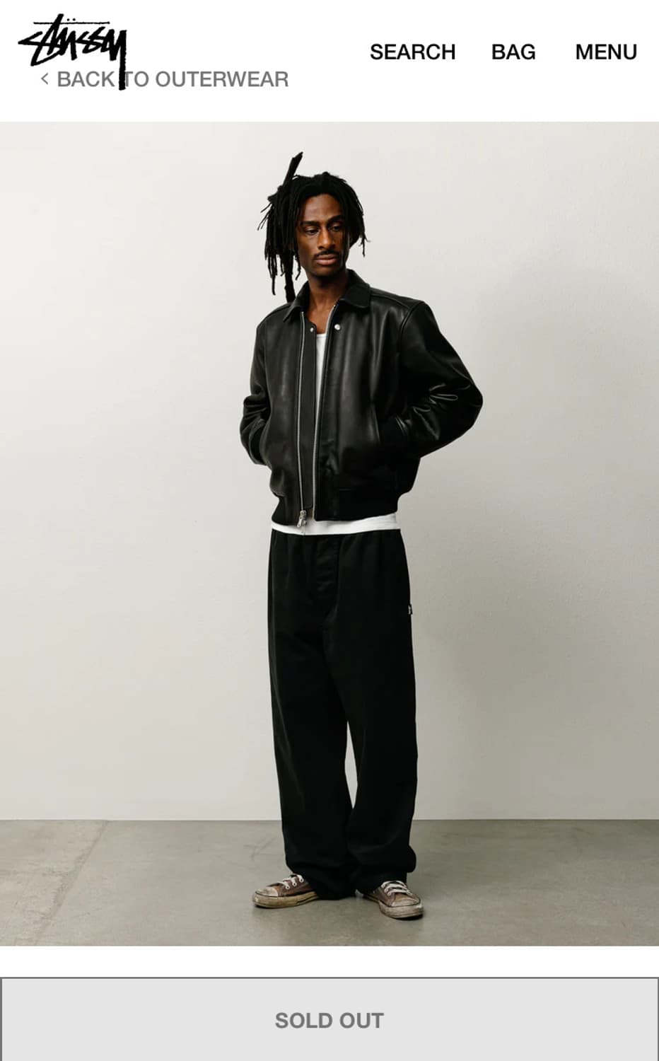 스투시 25FW 플라이트 레더 자켓 S 상품이미지5