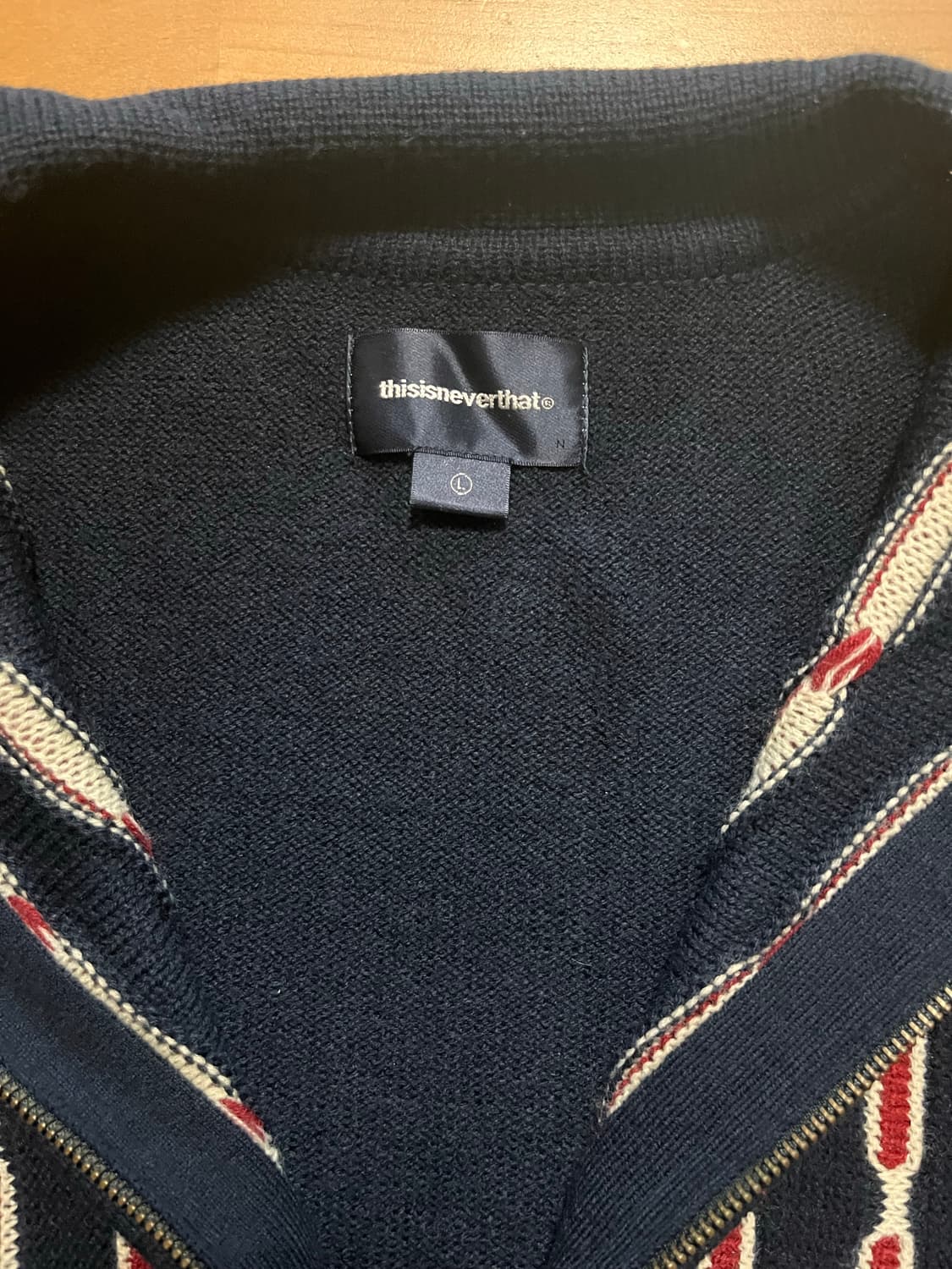 디스이즈네버댓 체인 집업 폴로 네이비색 L사이즈  상품이미지6