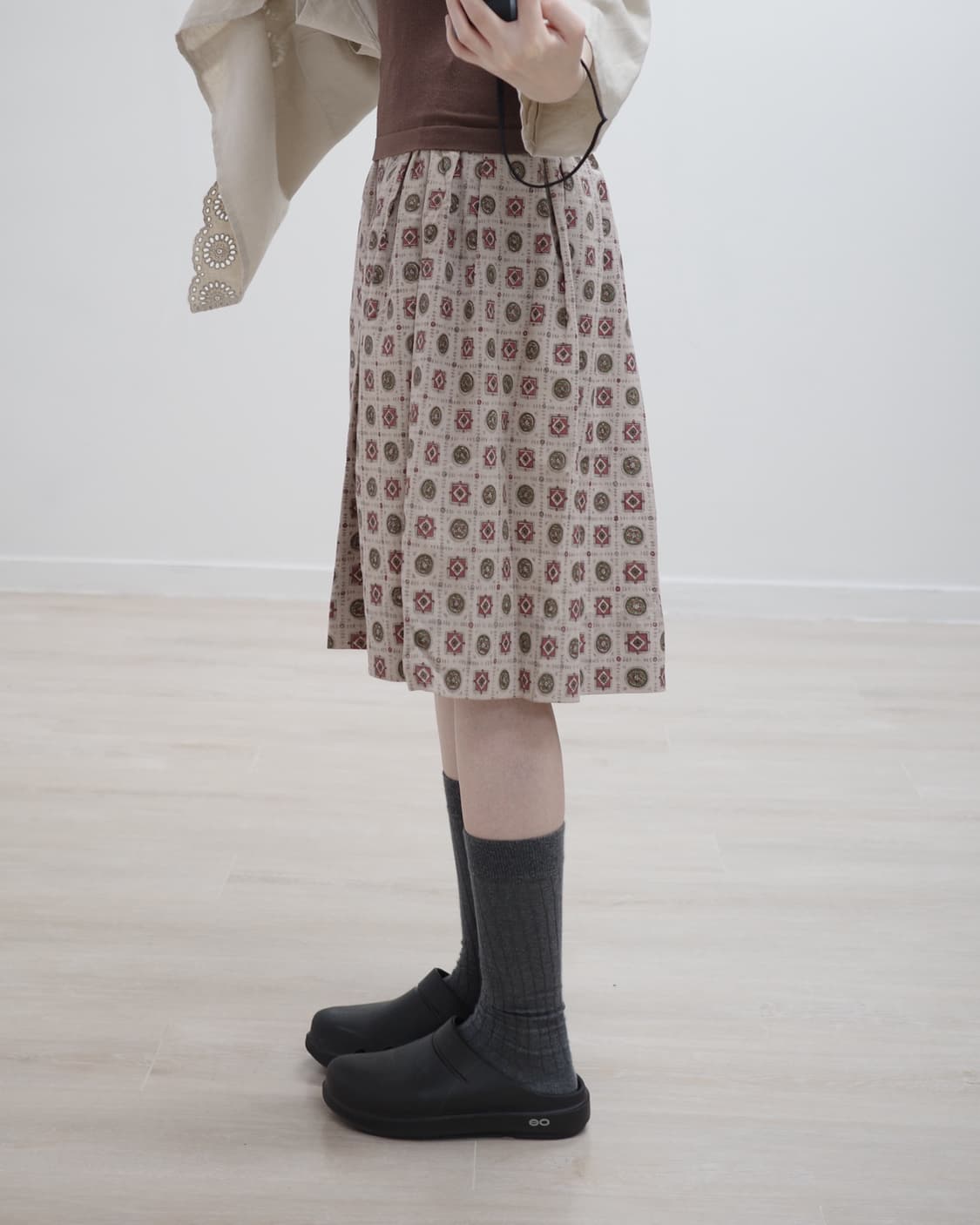 Vintage pattern middle skirt 상품이미지2