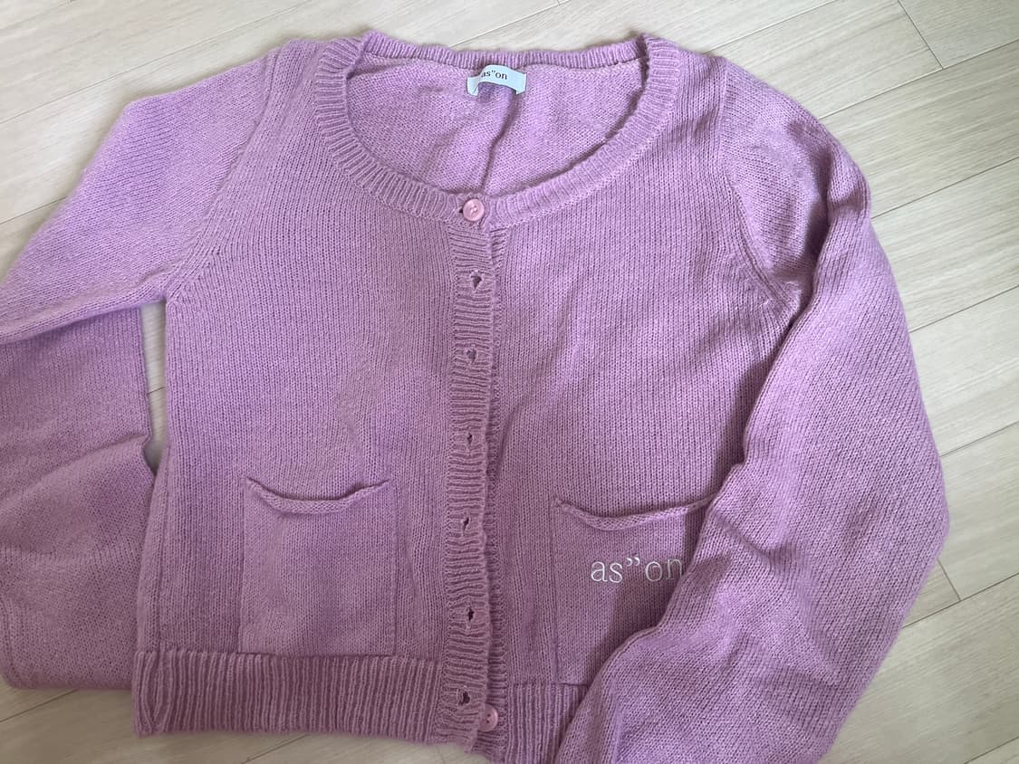 애즈온 넛 포켓 가디건 핑크 NUT POCKET CARDIGAN 상품이미지2