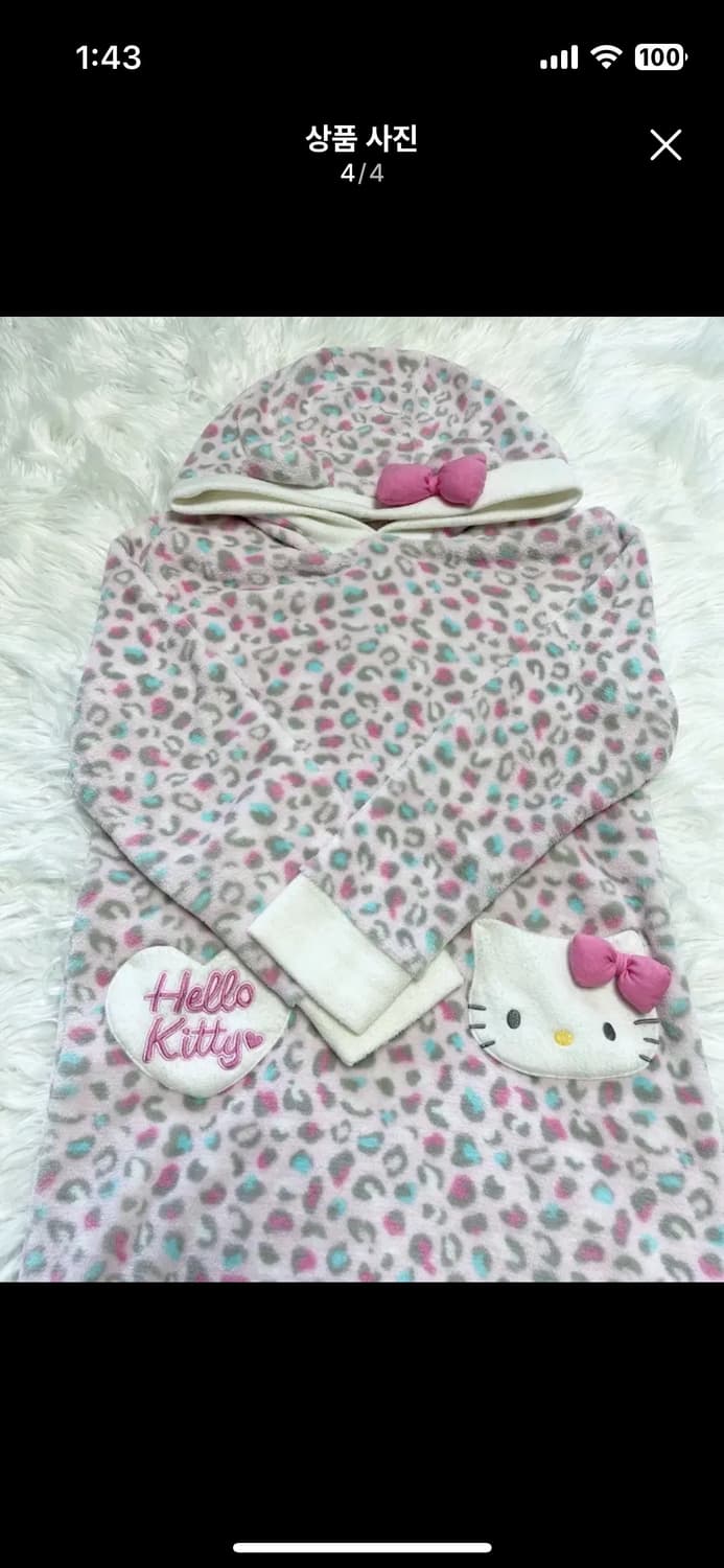 헬로키티 네코미미 호피 파자마 원피스 갸루 상품이미지3