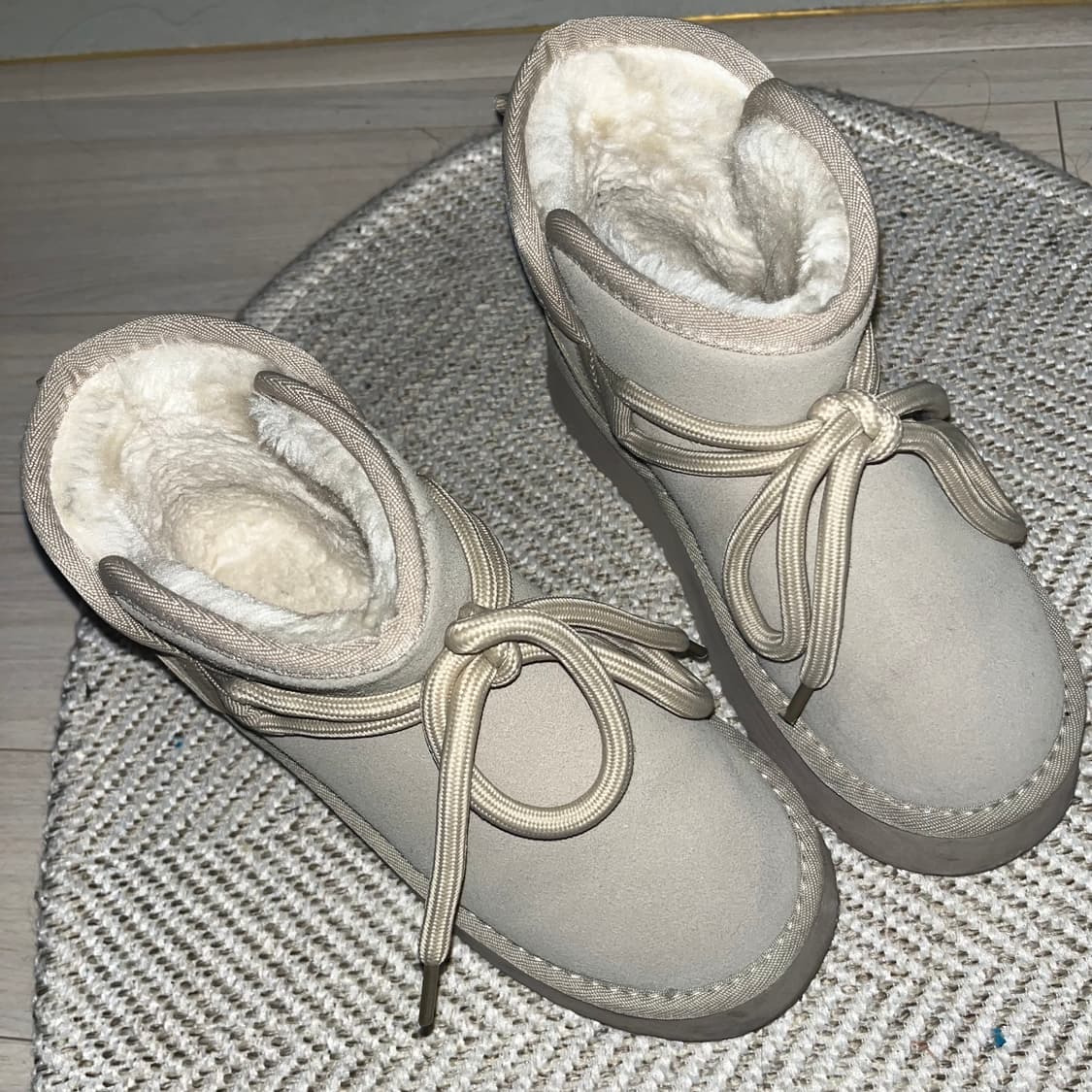 보솜 리본 베이지그레이 어그부츠 230 상품이미지5