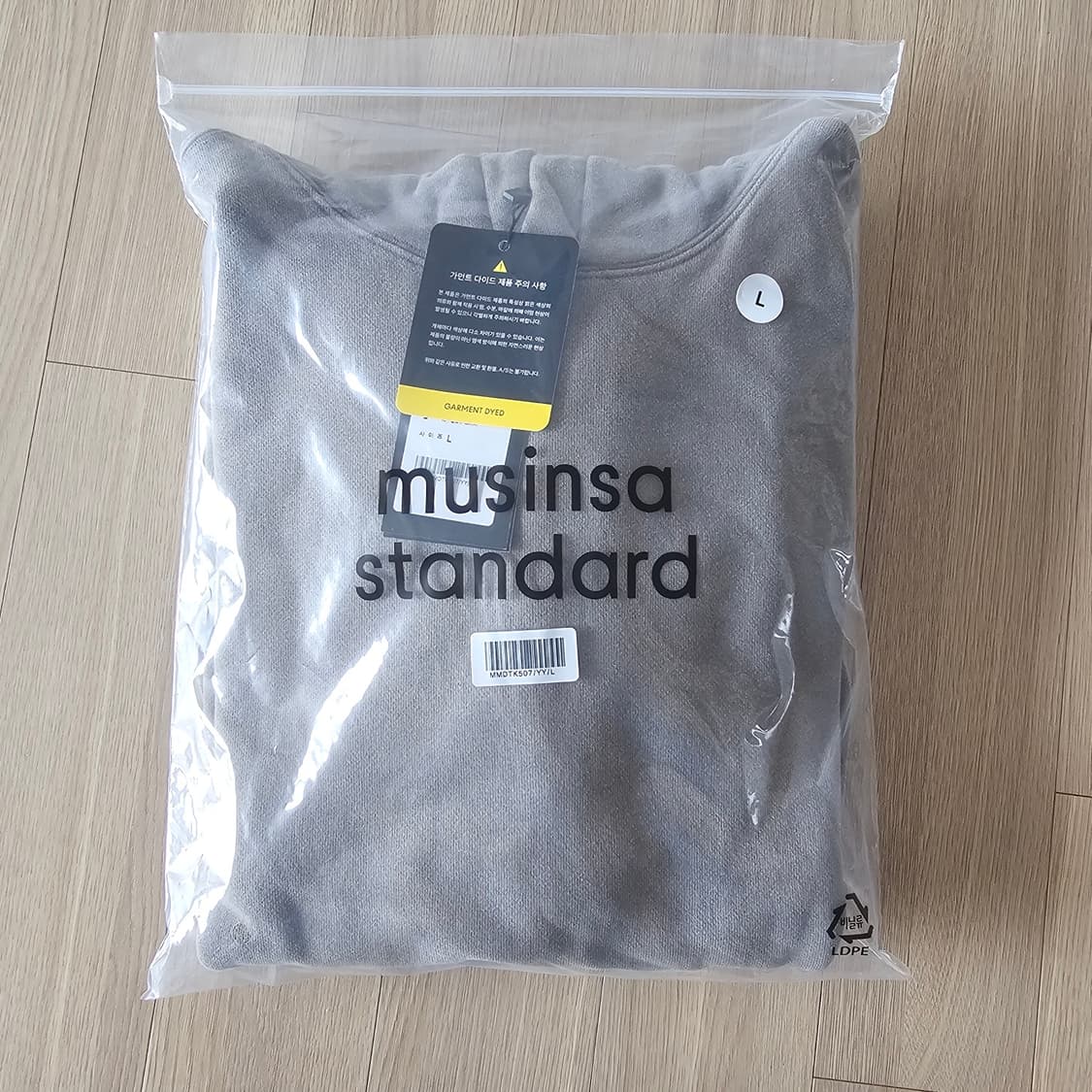 L 새제품) 무신사 스탠다드 프로스트 다잉 오버 후드 이지 YZY핏 상품이미지8