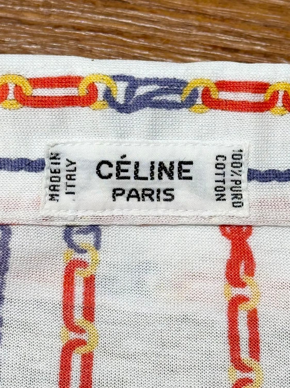 셀린느 화이트 체인 스트라이프 패턴 하프 셔츠 상품이미지7