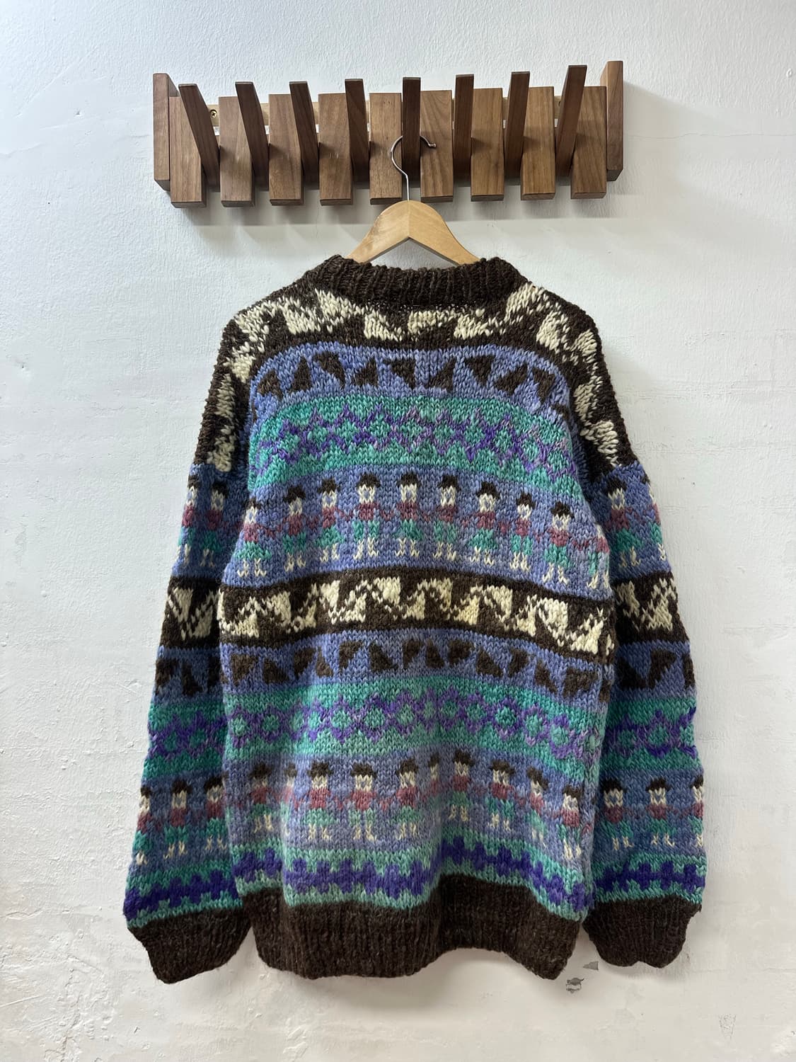 에콰도르 핸드메이드 울100% 빈티지 노르딕 페어아일 스웨터 상품이미지3