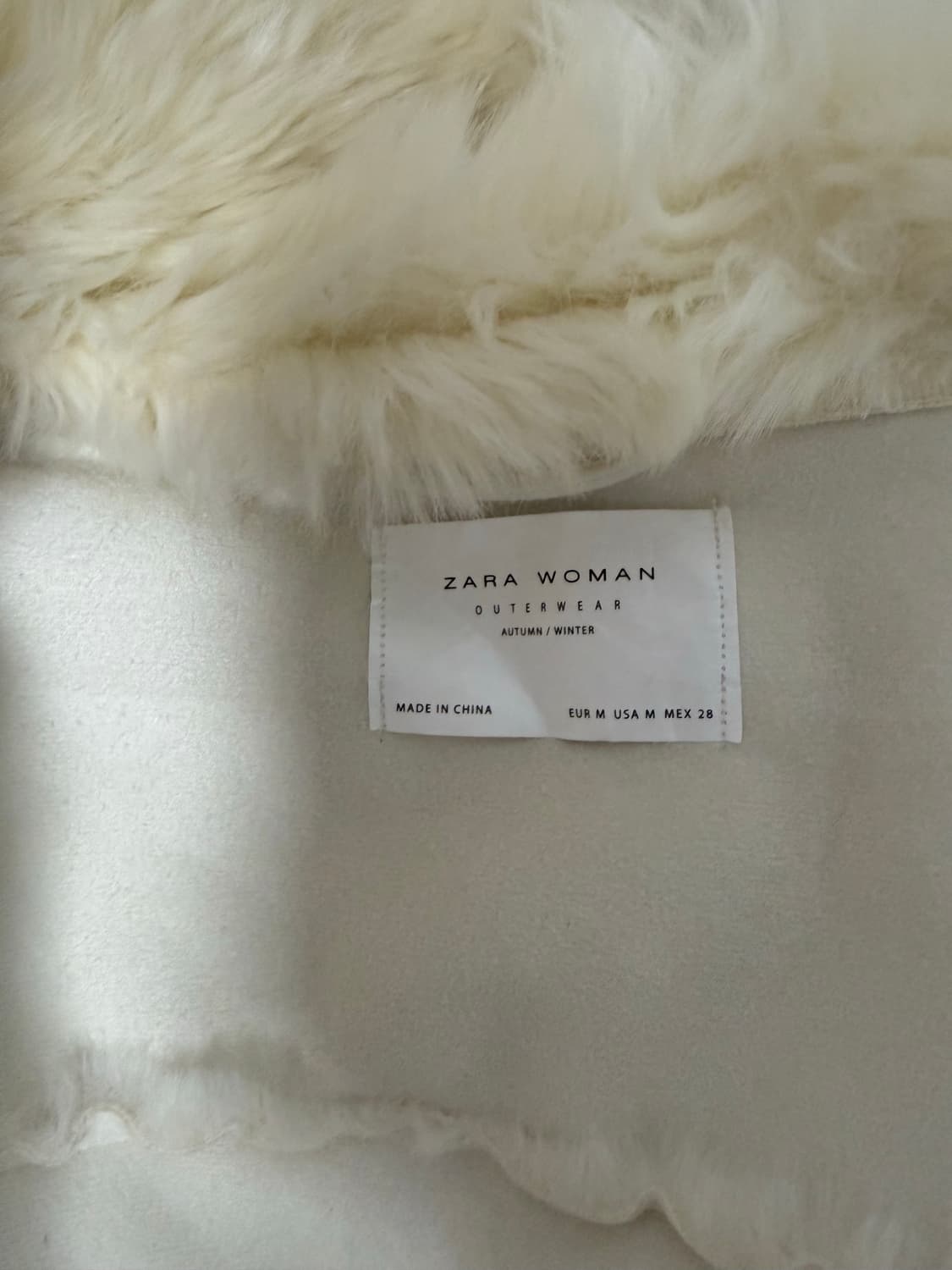 ZARA WOMAN 아이보리 퍼 무스탕 자켓 M 상품이미지2