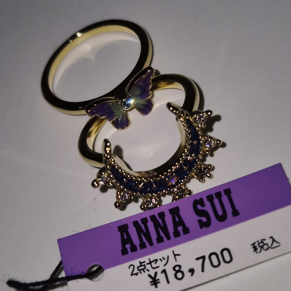 안나수이 밤하늘 초승달&나비 반지 세트 상품이미지7