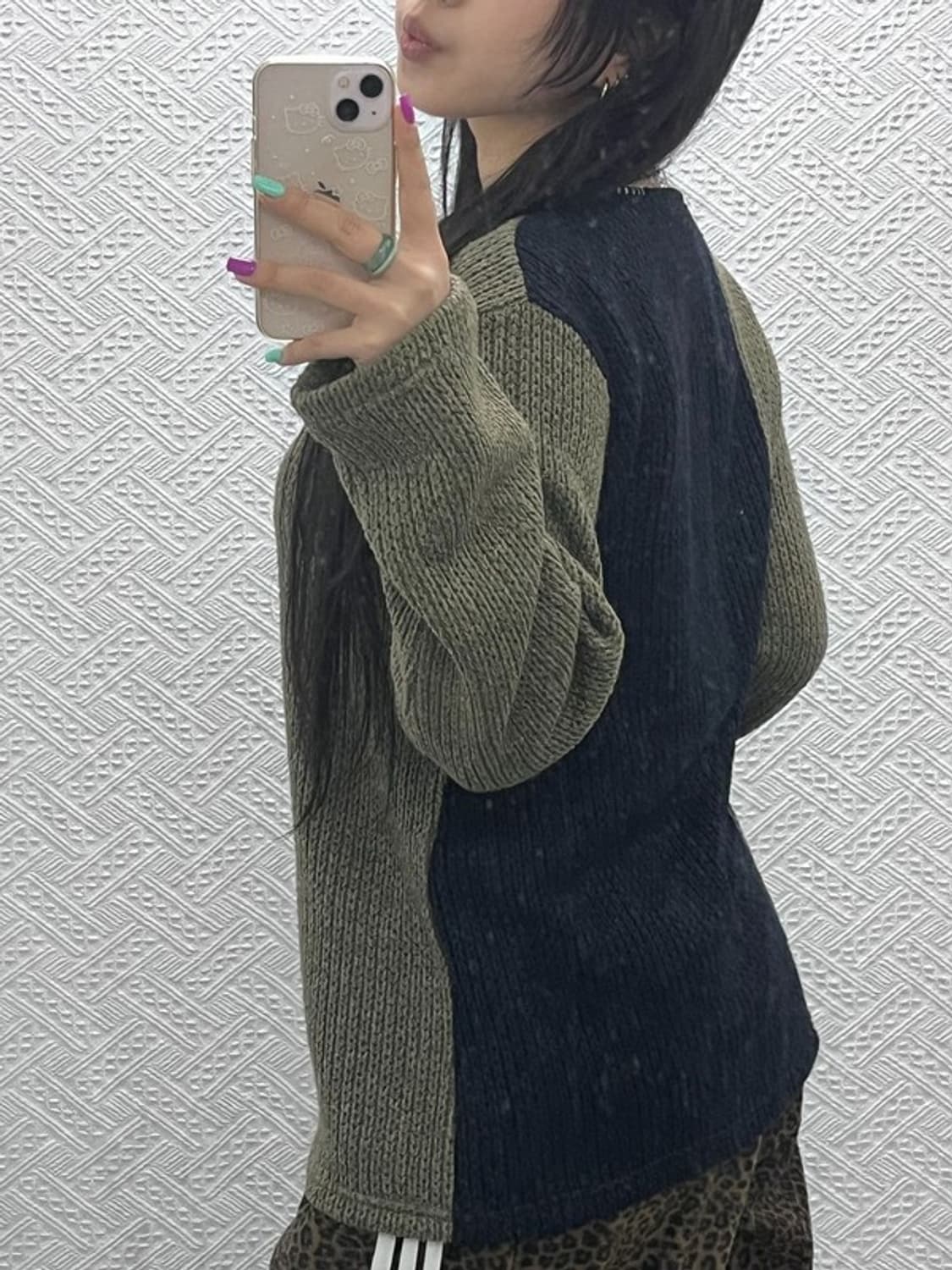 앤더슨벨 유니크 배색 콘트라스트 보트넥 니트 S C06939 상품이미지1