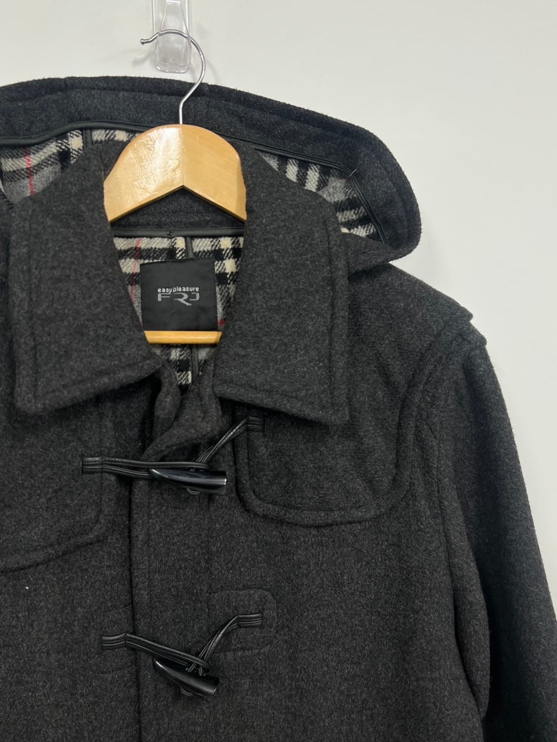 FR Jeans 차콜 안감 체크 떡볶이 코트 상품이미지2