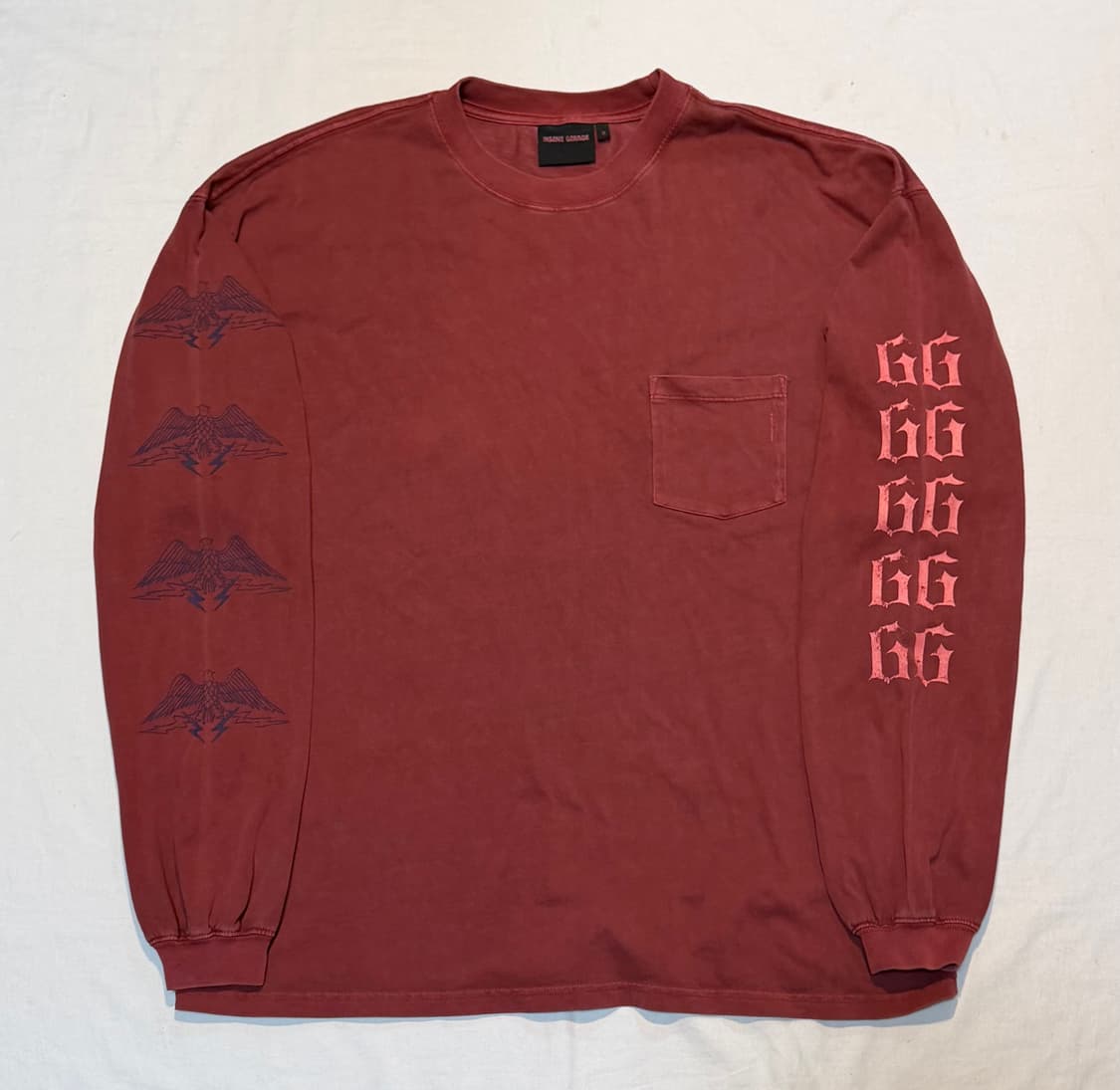 인세인개러지 가먼트다잉 롱슬리브 버건디 상품이미지2