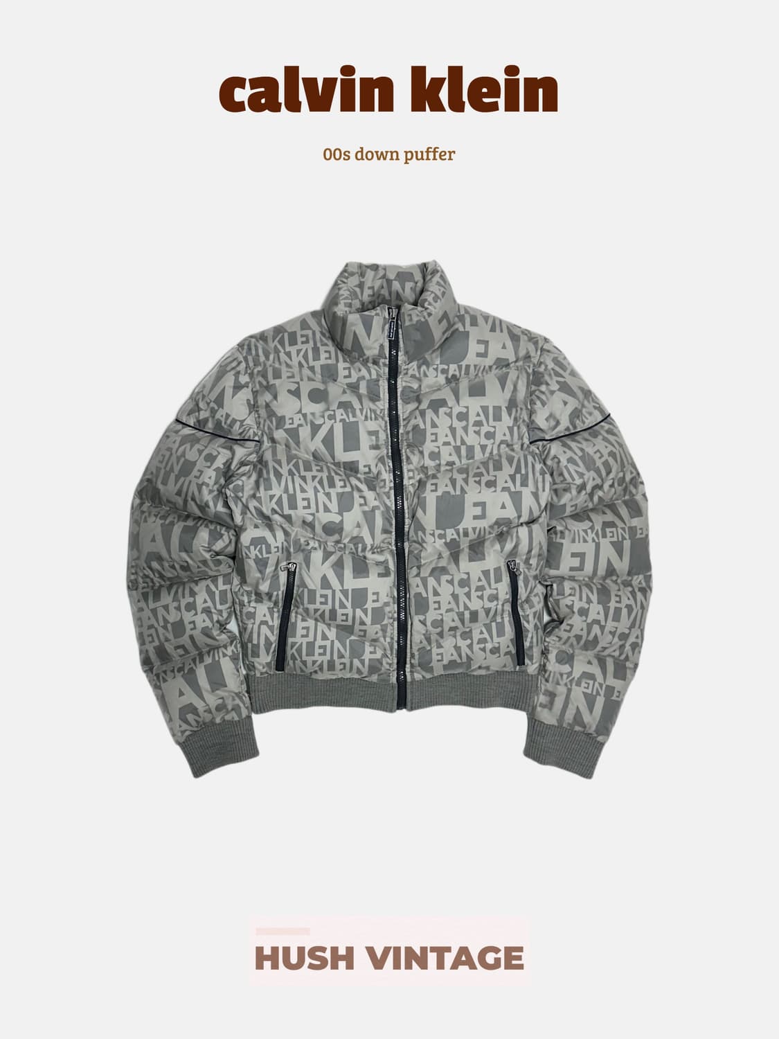 캘빈클라인 진스 00s 레터링 덕다운 패딩 상품이미지1