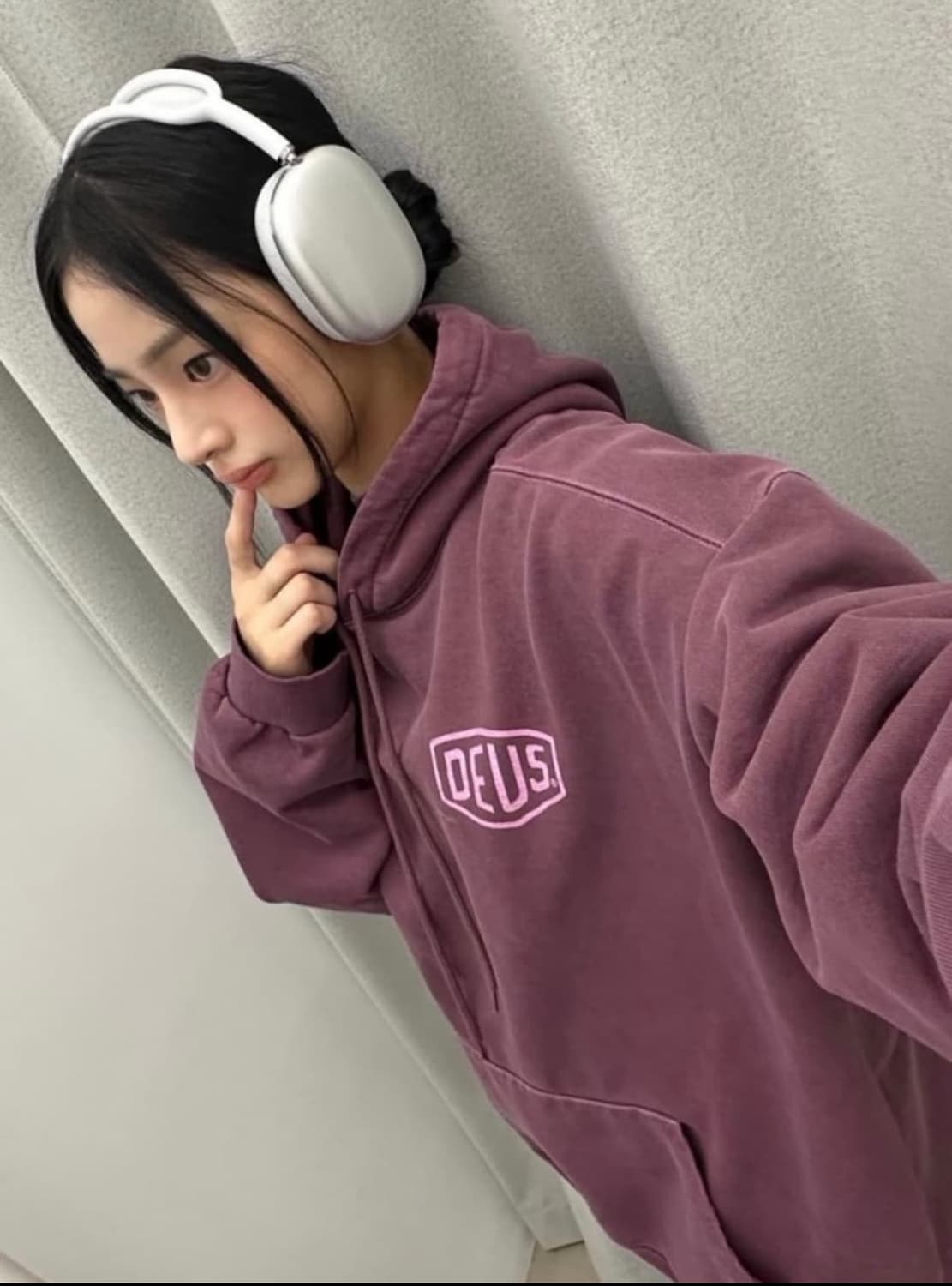 데우스 엑스 마키나 서울 컬리지 후드티 다크 풀럼 상품이미지1