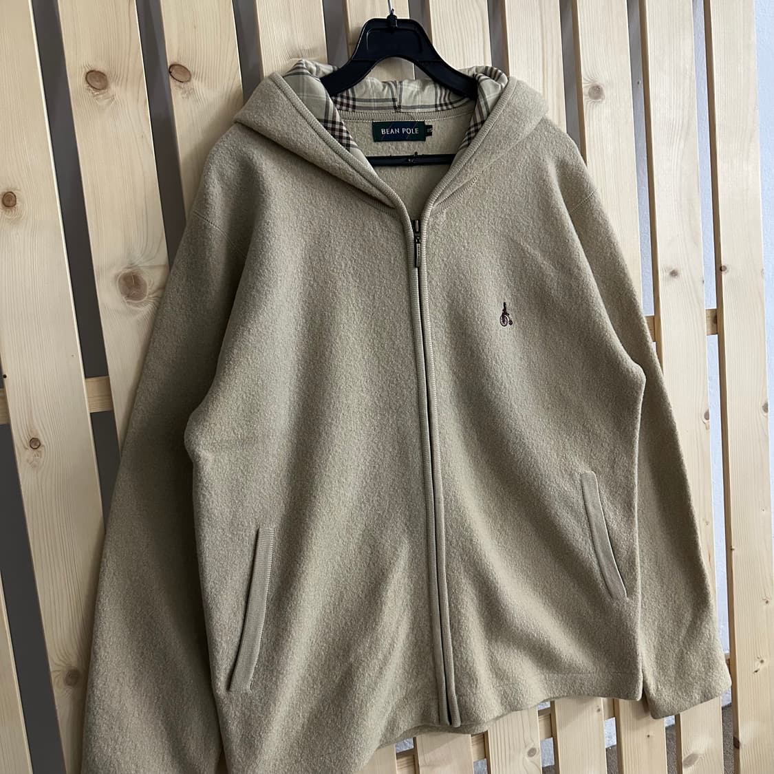 (M) 빈폴 베이지 부클 후리스 후드집업 상품이미지2