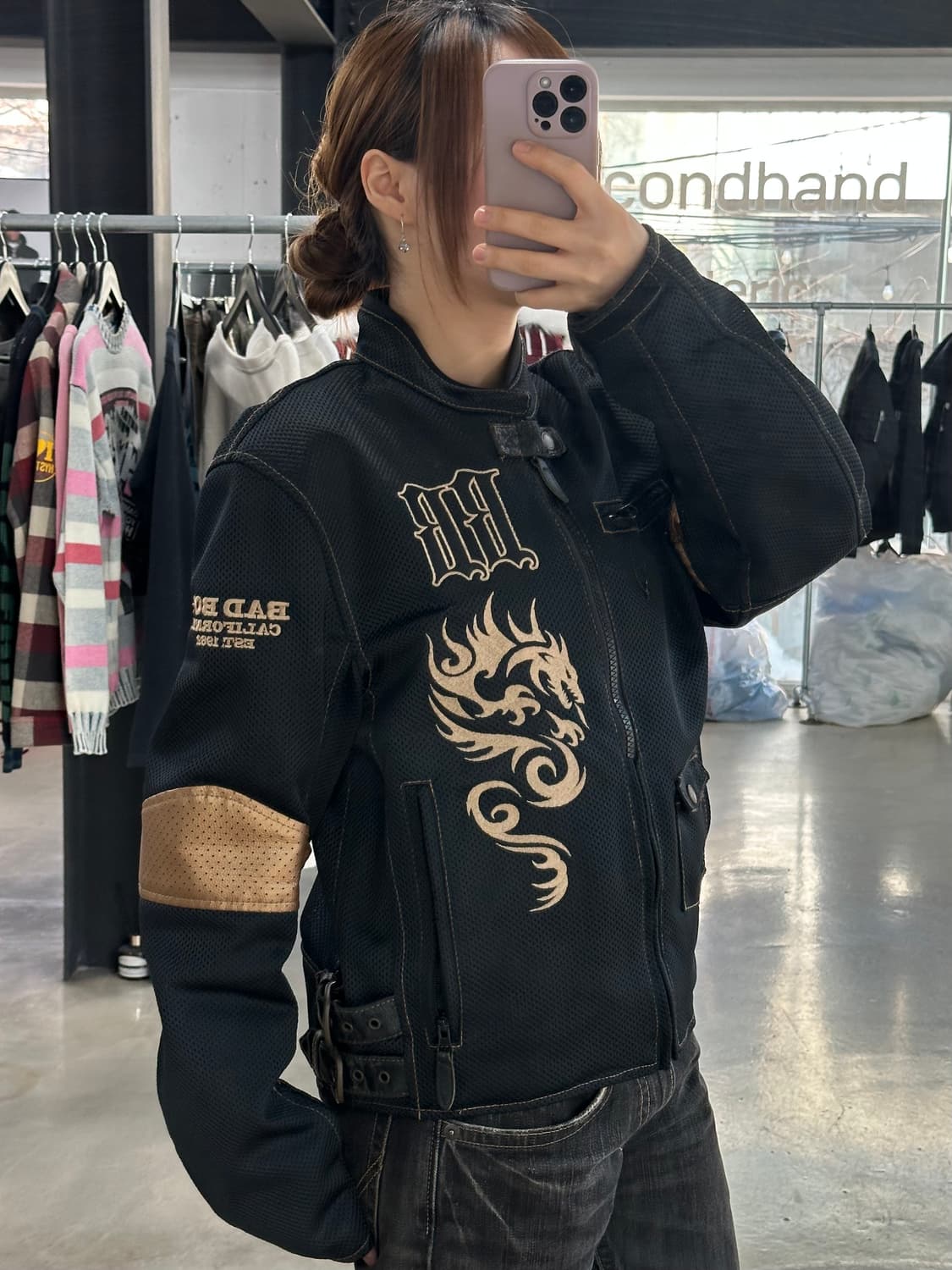 배드보이 오리엔탈 풀자수 드래곤 버클 레이싱자켓 상품이미지5