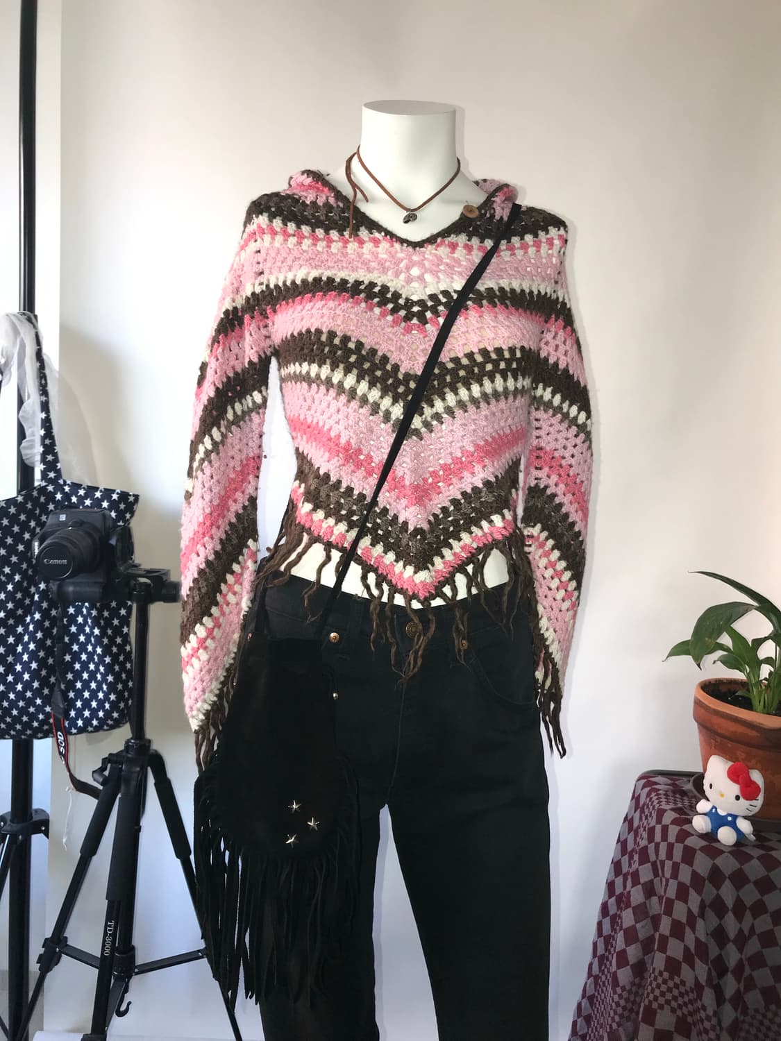 Fringe Detail Knit Hooded Anorak 상품이미지8
