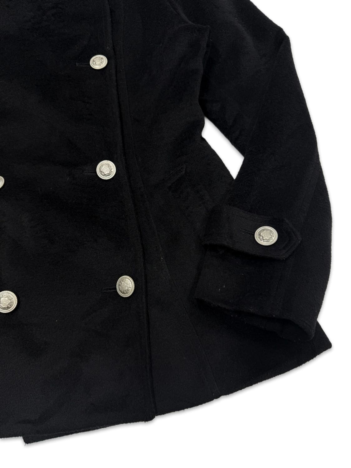빈티지 ARIES 블랙 라인 슬림 하프 더블 코트 상품이미지4