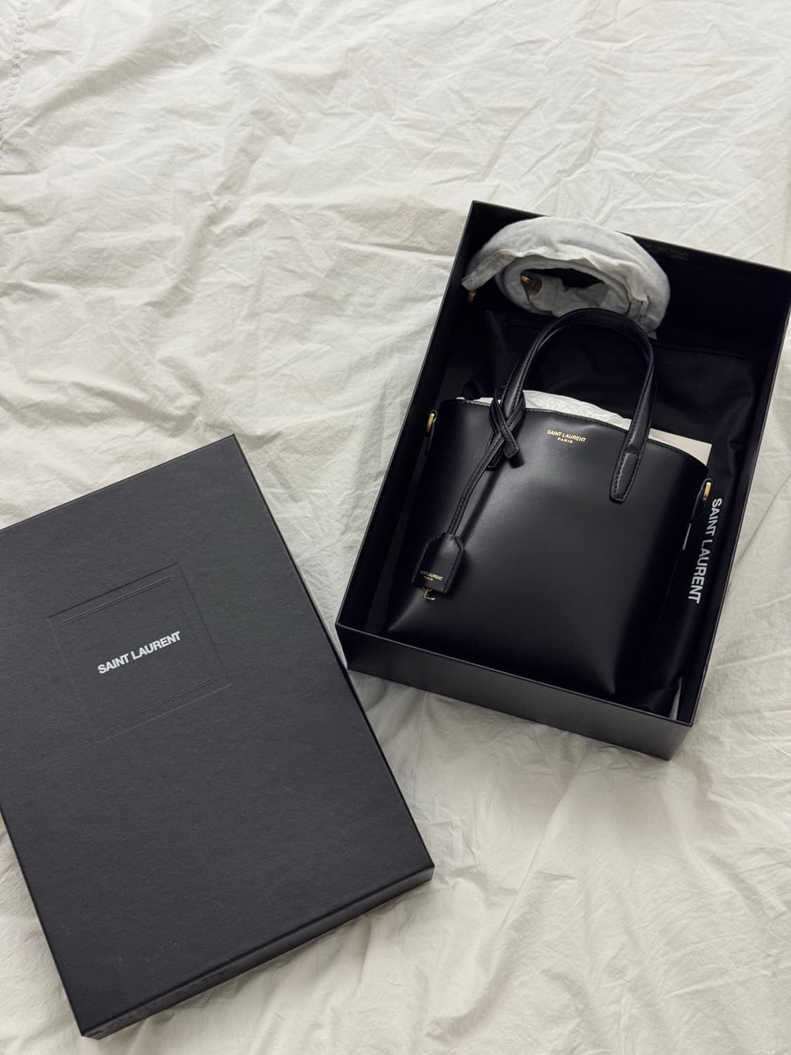 생로랑 박스 레더 미니 토이 쇼핑 블랙  상품이미지1