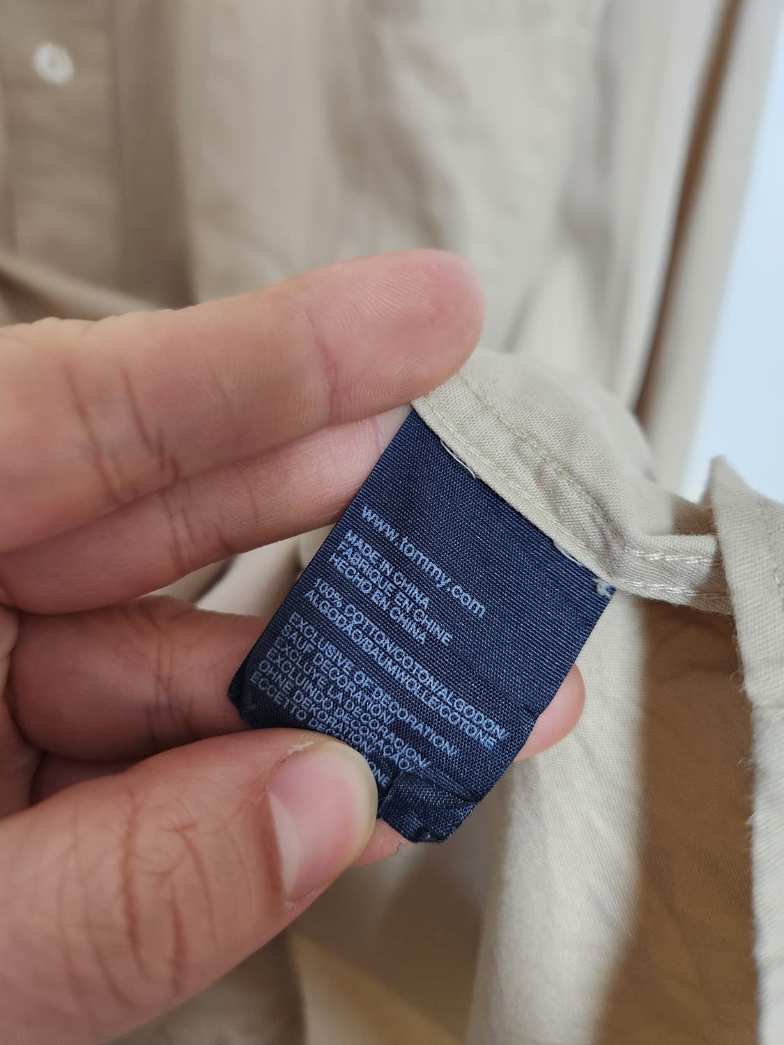 타미힐피거Tommy 베이지 코튼 셔츠 2XL - S122 상품이미지6