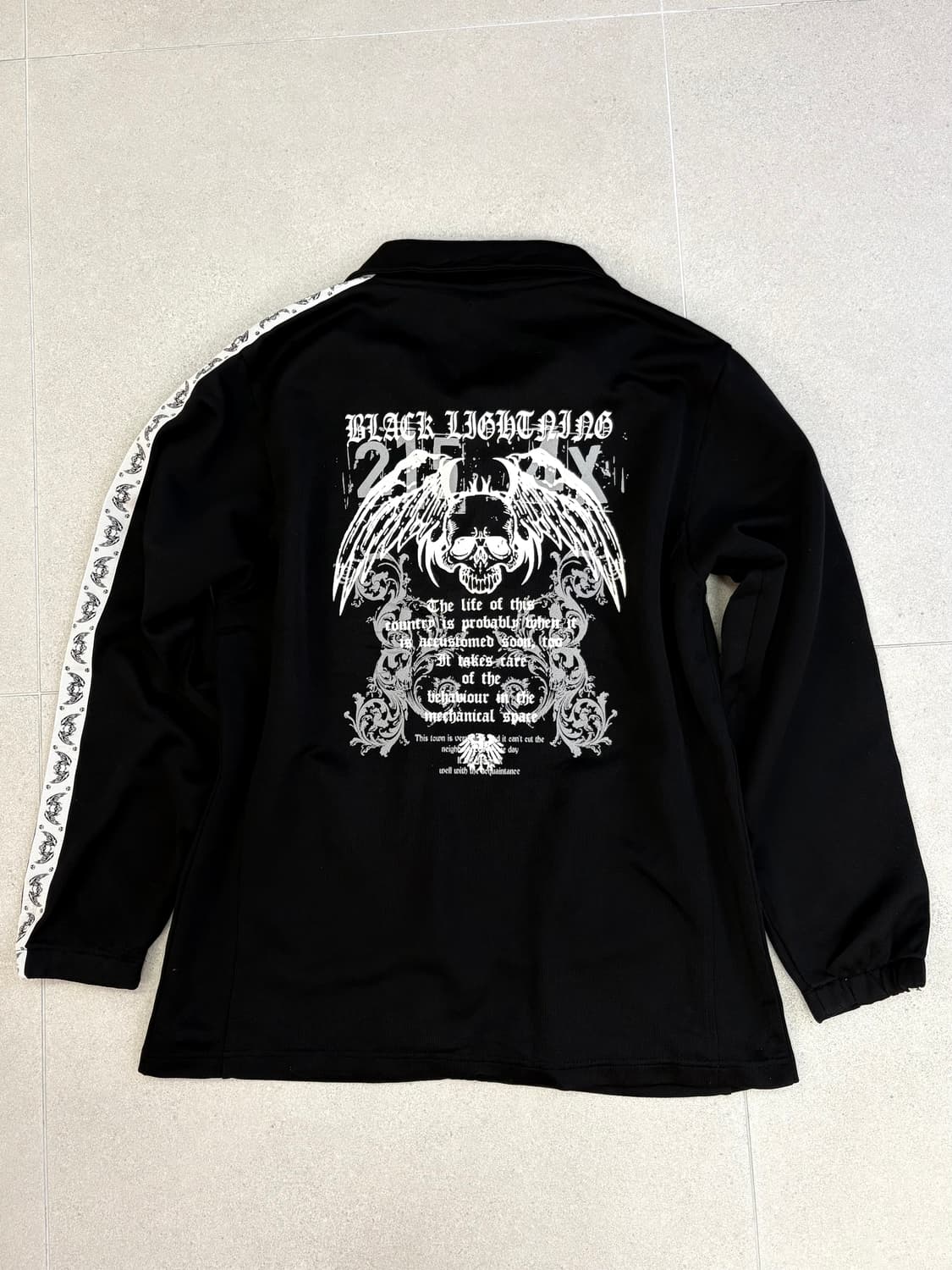 블랙 스컬 프린팅 져지 상품이미지1