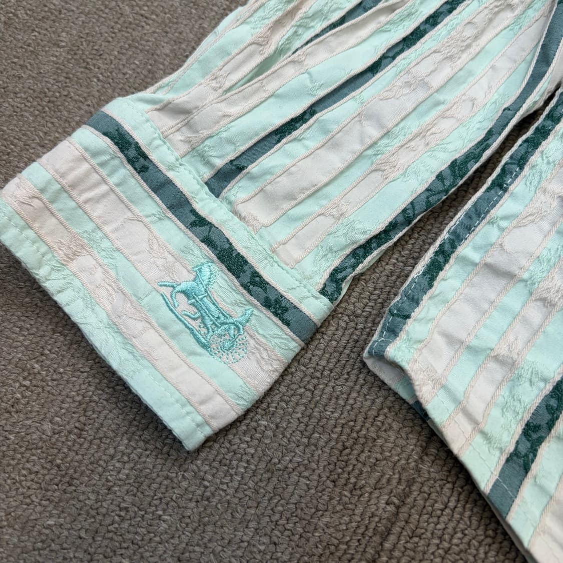 90’s Celine 셀린느 빈티지 스트라이프 플로럴 셔츠 52 상품이미지4