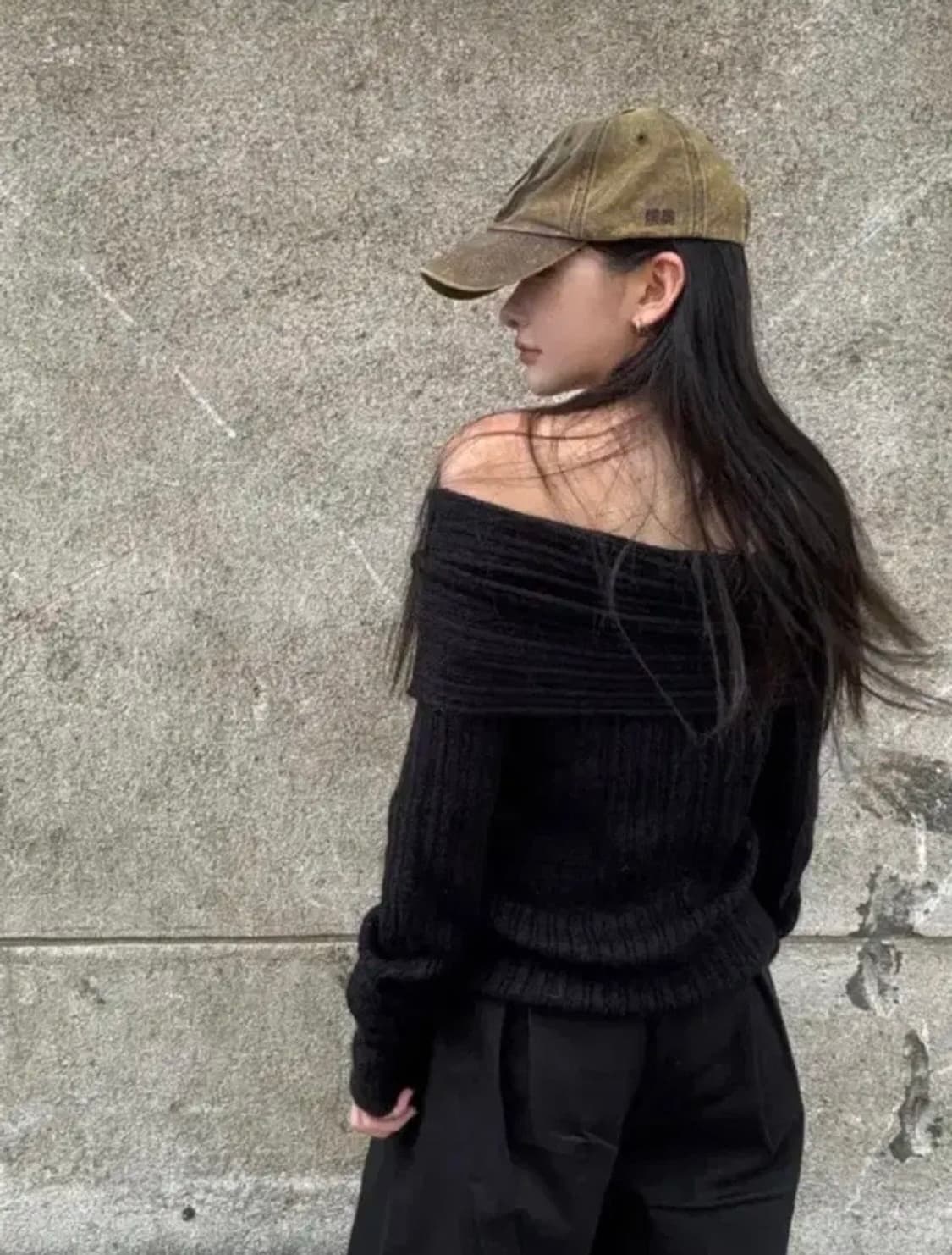 yue project 오프숄더 니트 유프로젝트 니트 상품이미지4