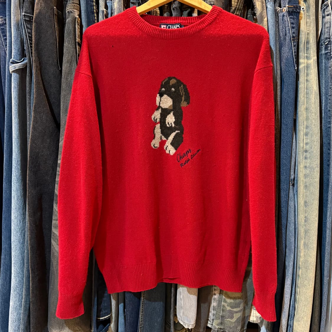 90s 챕스 폴로 랄프로렌 레드 니트 상품이미지2