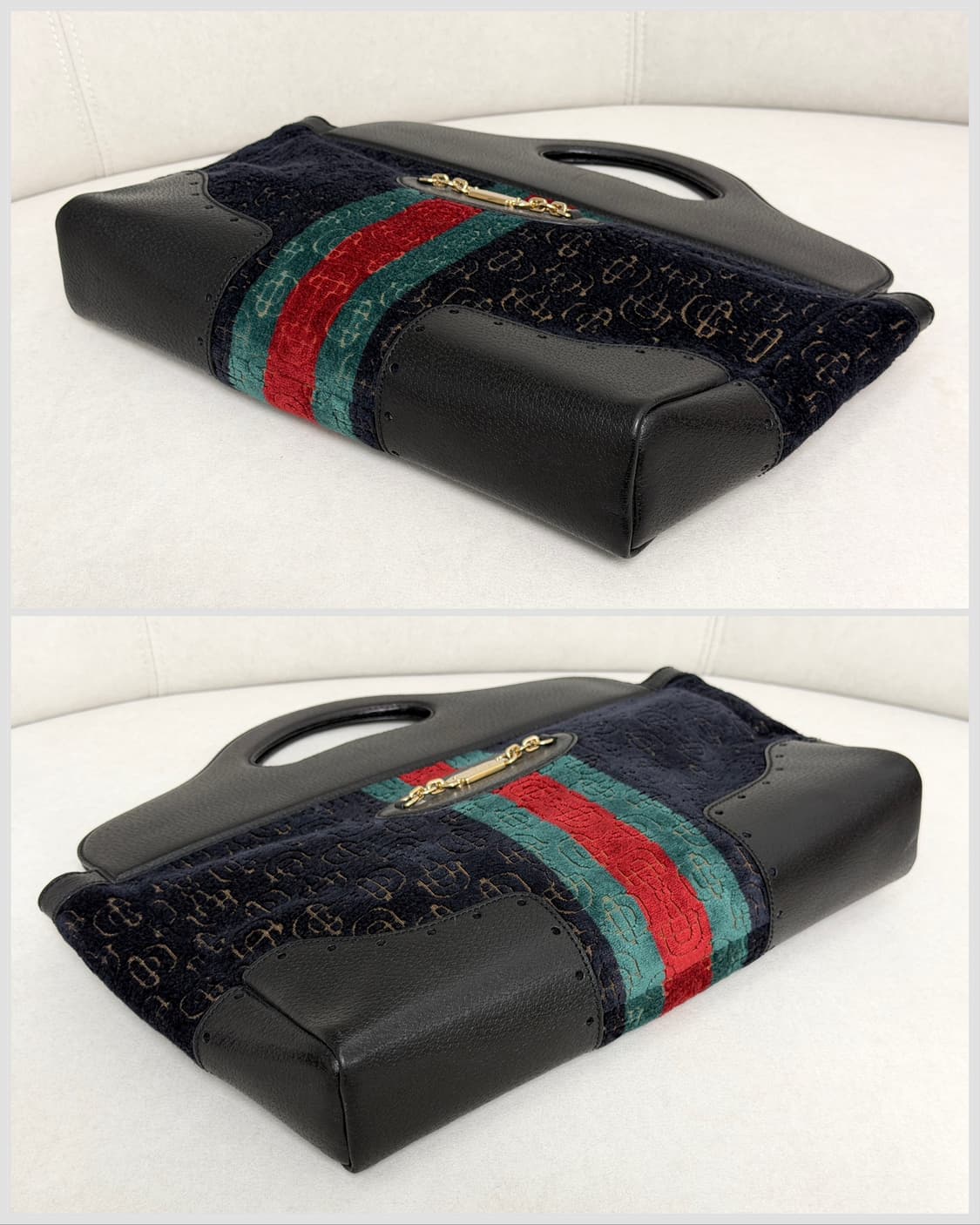 구찌 GG 벨벳 웹 스트라이프 토트백 상품이미지6