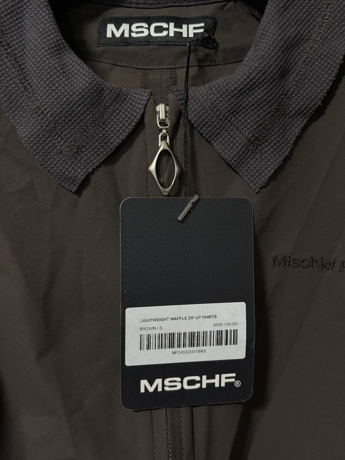 Mschf 미스치프 와플 집업 셔츠 브라운 택달린 새제품 (s) 상품이미지6
