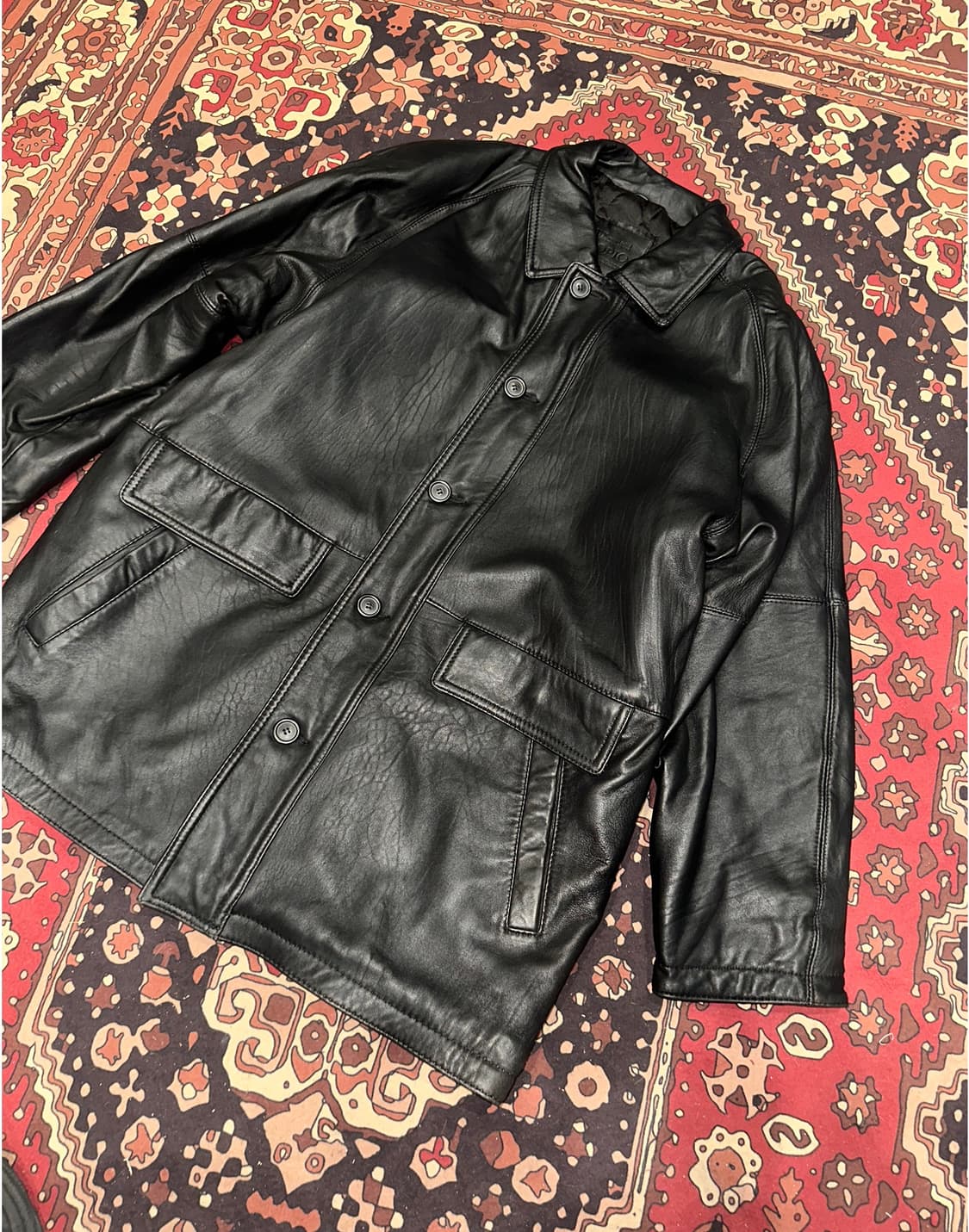 ( XL-2XL ) 가죽카코트 가죽코트 레더코트 가죽롱코트 가죽자켓 상품이미지2