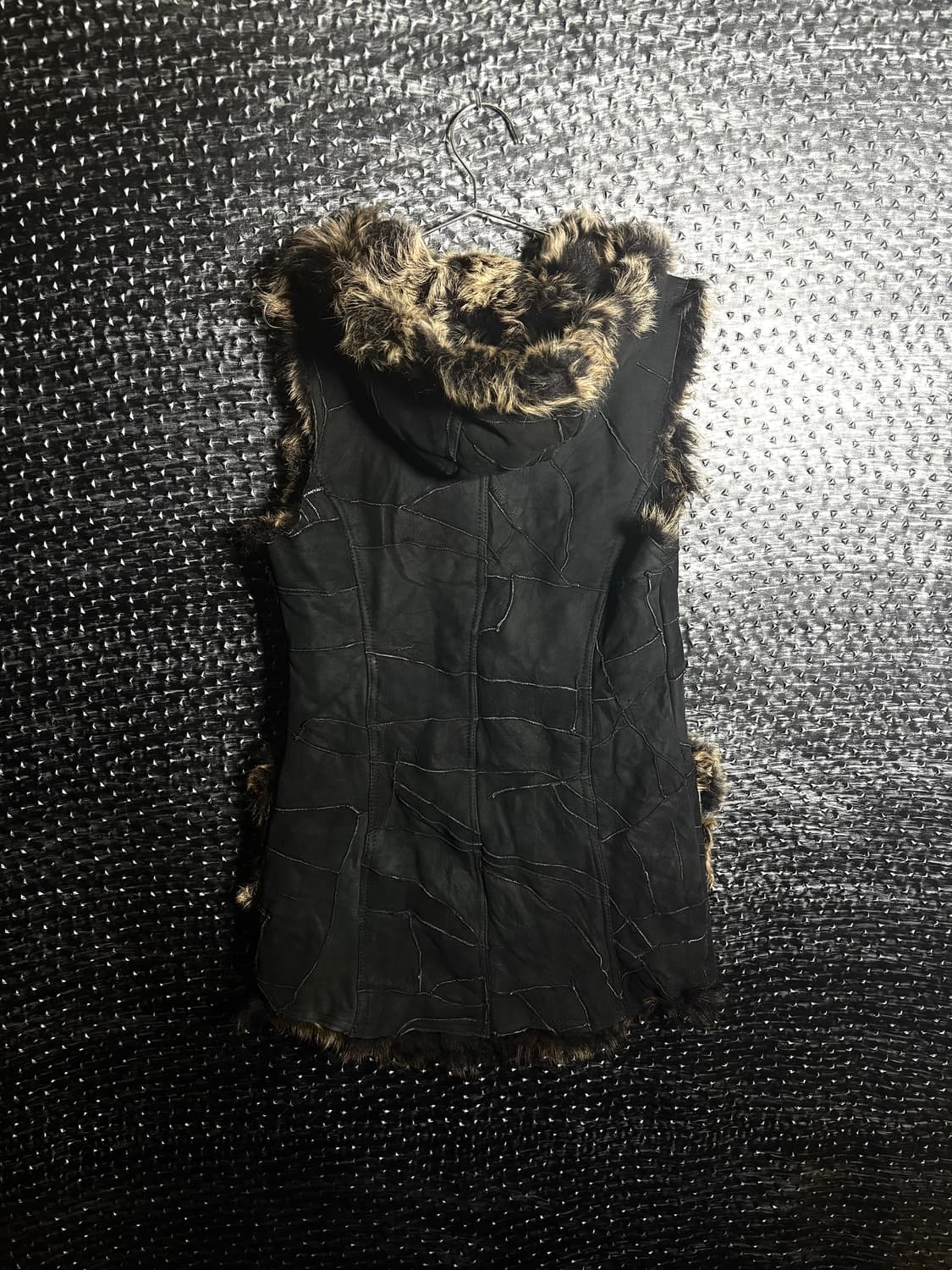 Zoee 레오파드 퍼 트리밍 베스트 상품이미지3