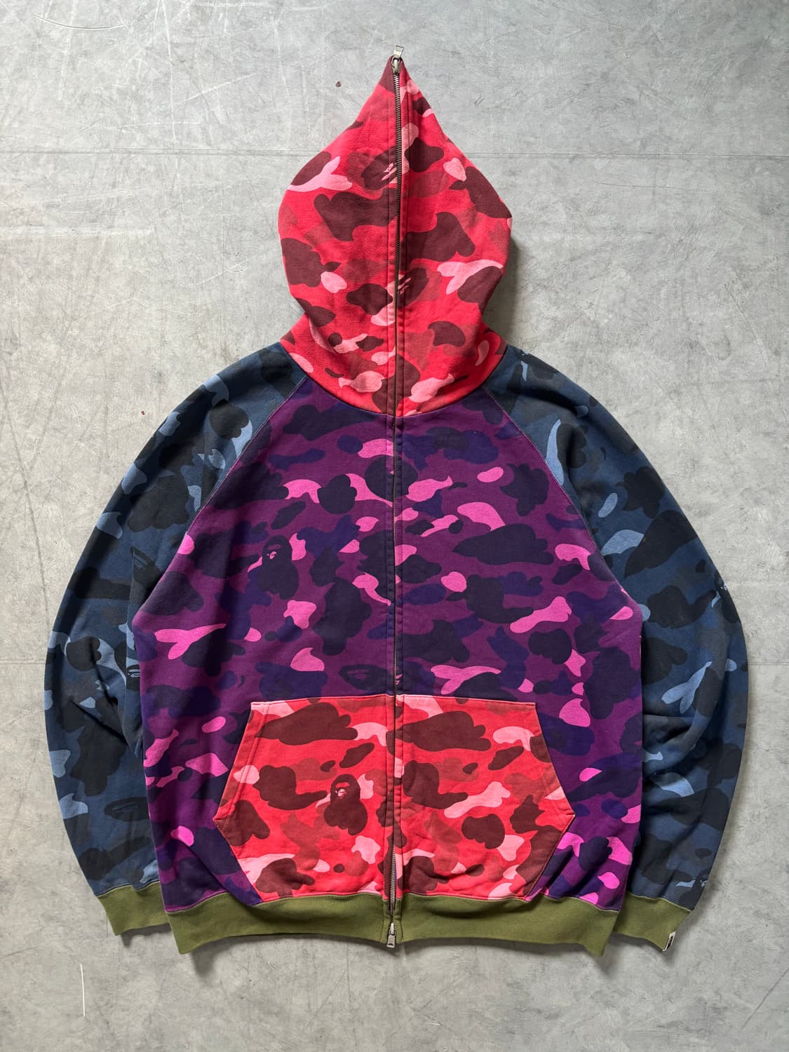 Bape 베이프 멀티컬러 크레이지 카모 풀집 후디 상품이미지4